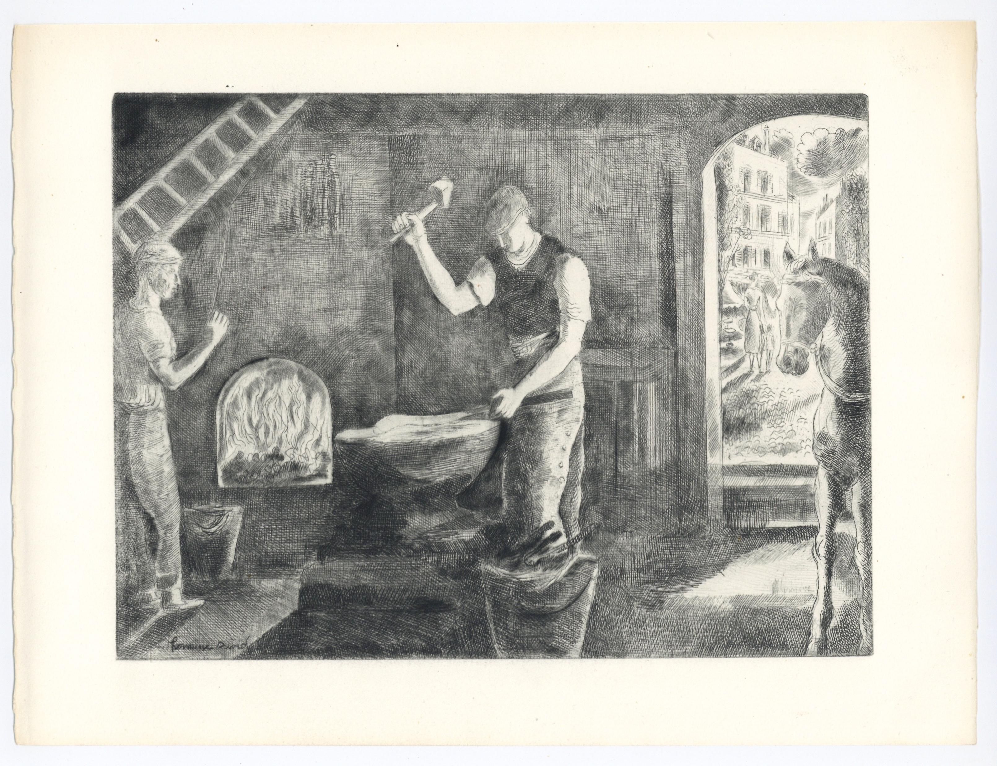 original etching - Print by Hermine David