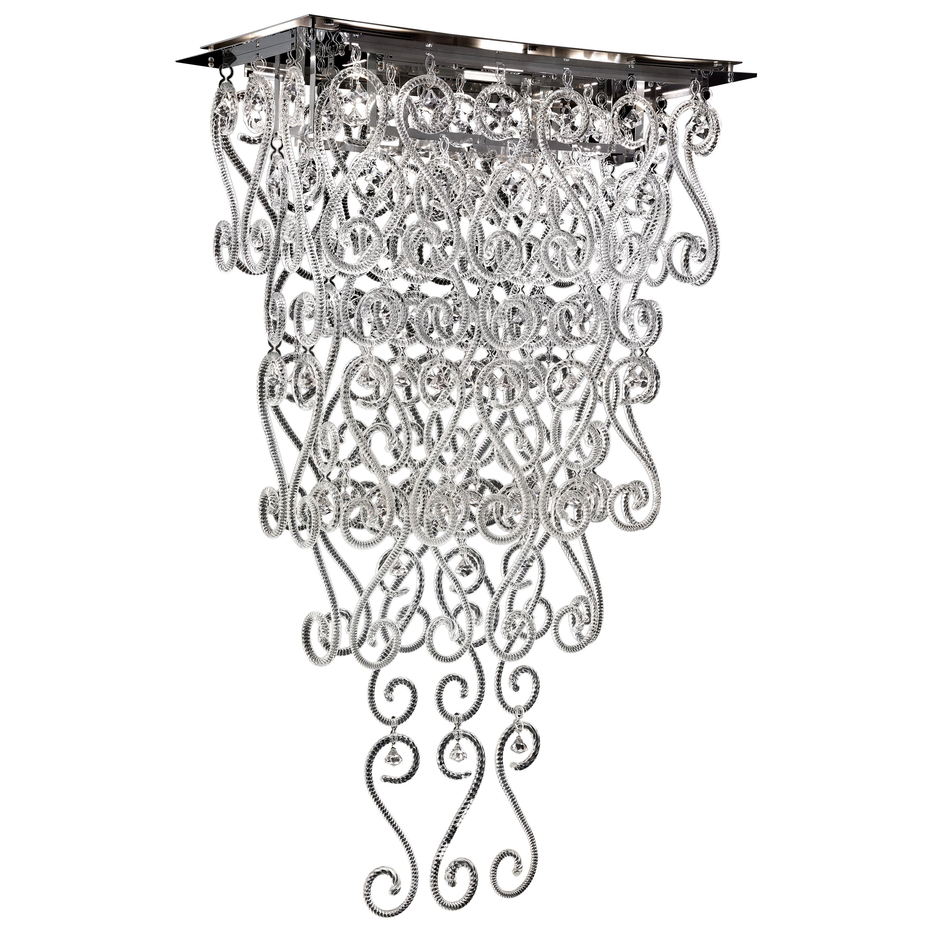 Clear (Crystal_CC) Hermitage 7365 Suspension Lamp in Glass, by Barovier&Toso
