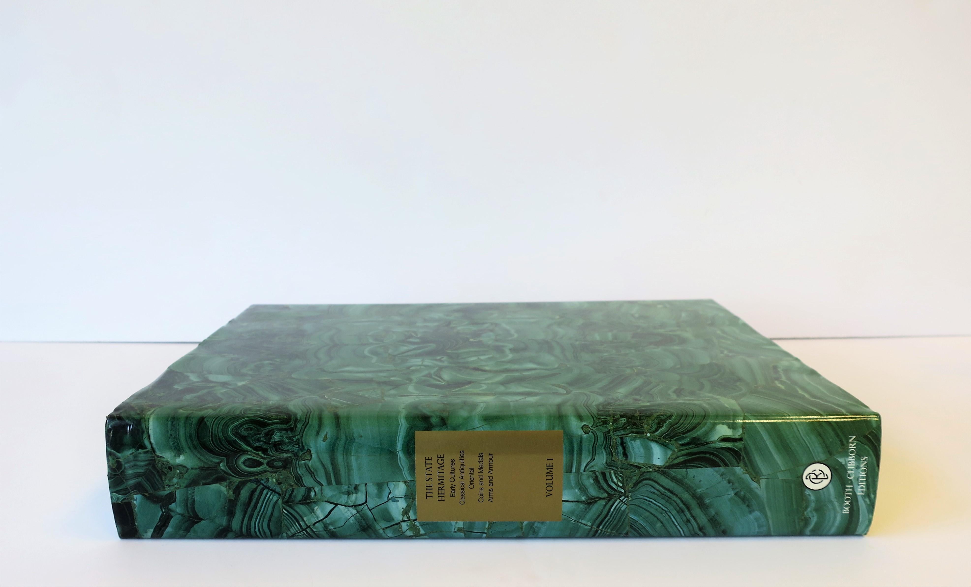 20th Century Hermitage Museum Coffee Table or Library Books with Malachite Green Dust Jackets