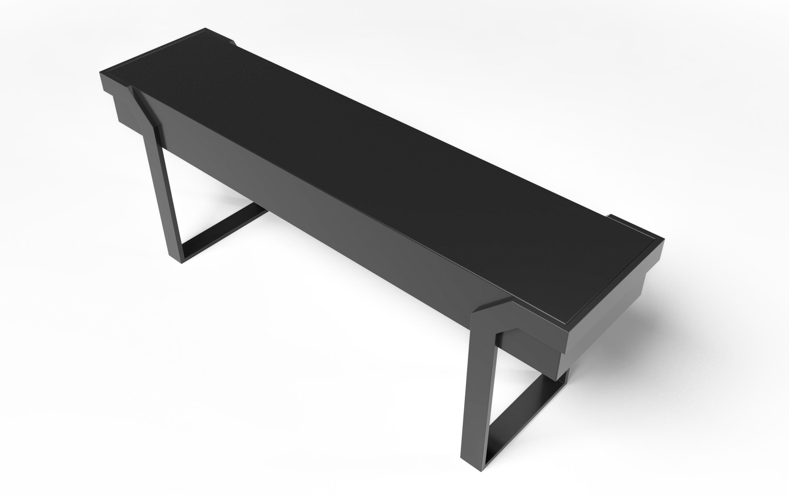 Italian HERMOSA CONSOLE - Modern Design with a Black Lacquer Top and Black Lacquer Legs