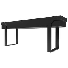 HERMOSA CONSOLE - Modern Design with a Black Lacquer Top and Black Lacquer Legs