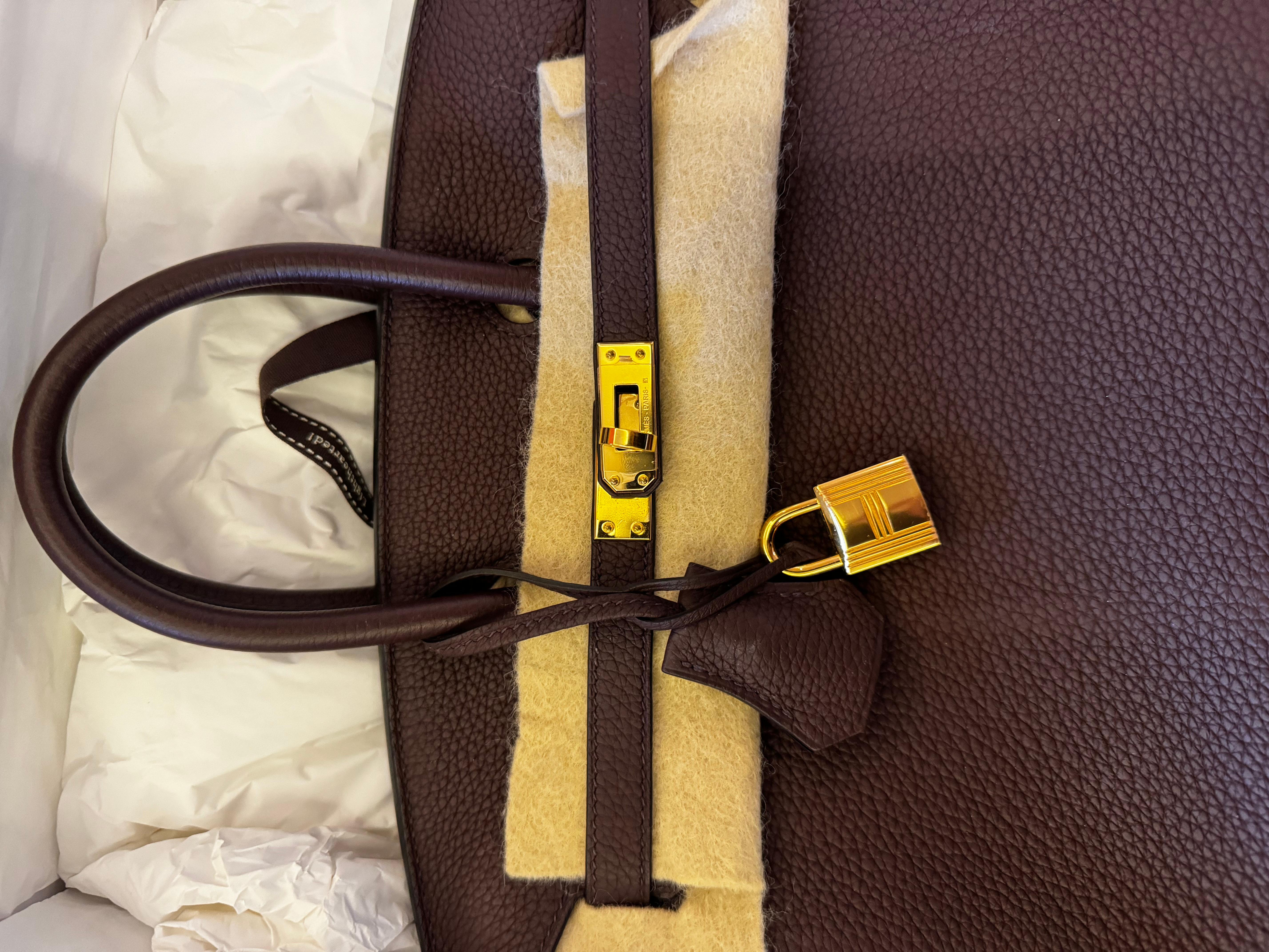 Hermrs Birkin 25 borsa Rouge H. H. hardware oro In condizioni ottime a London, England