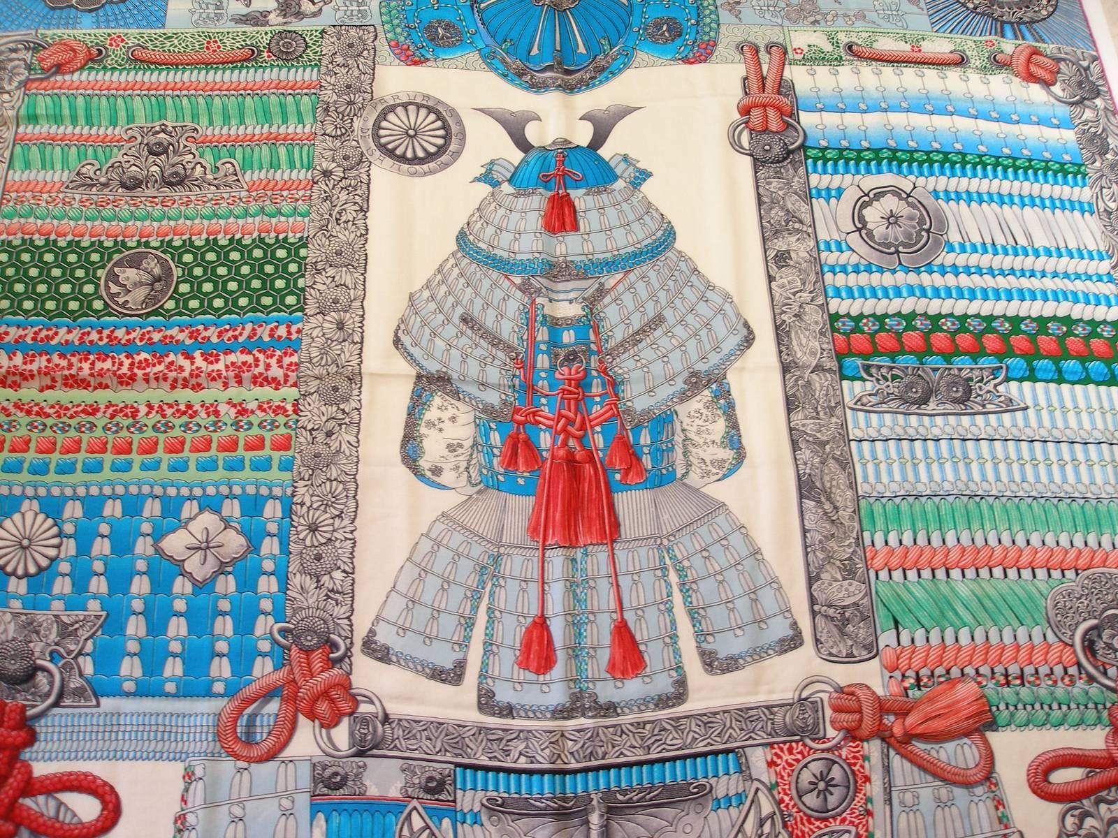hermes parures de samourais shawl