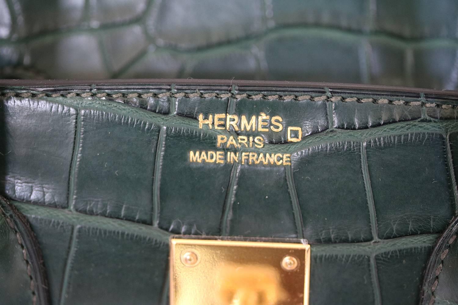 Hermès 35CM Alligator Vert Titien Gold H/W Birkin Bag 3