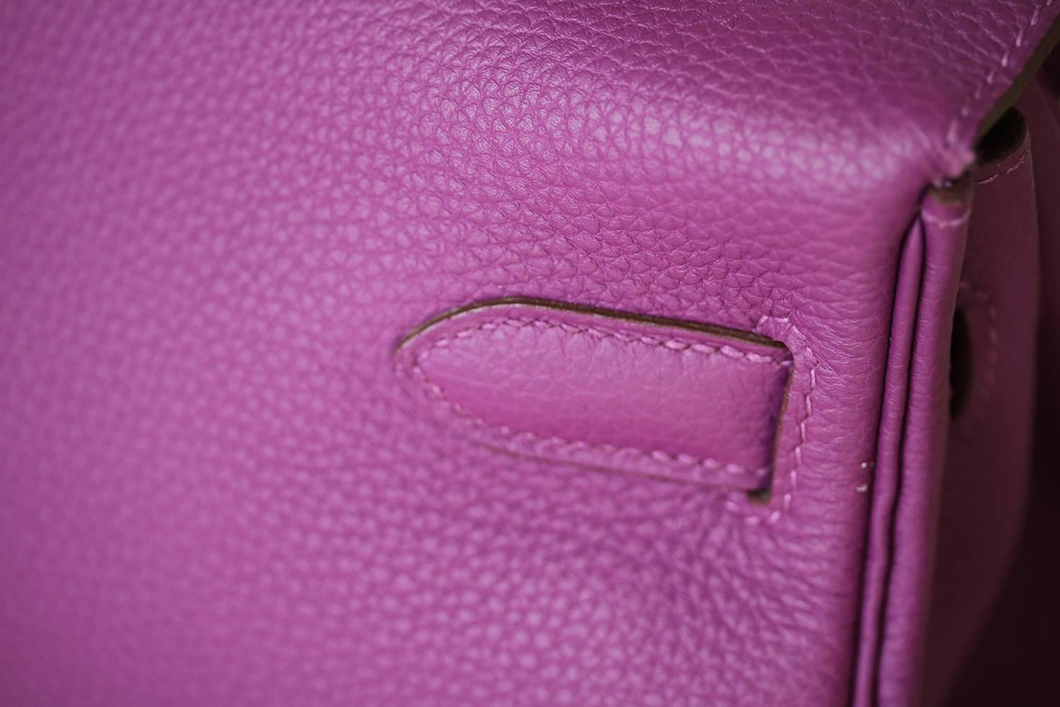 Women's or Men's Hermès 35CM Violet Togo Leather Silver H/W Kelly Bag