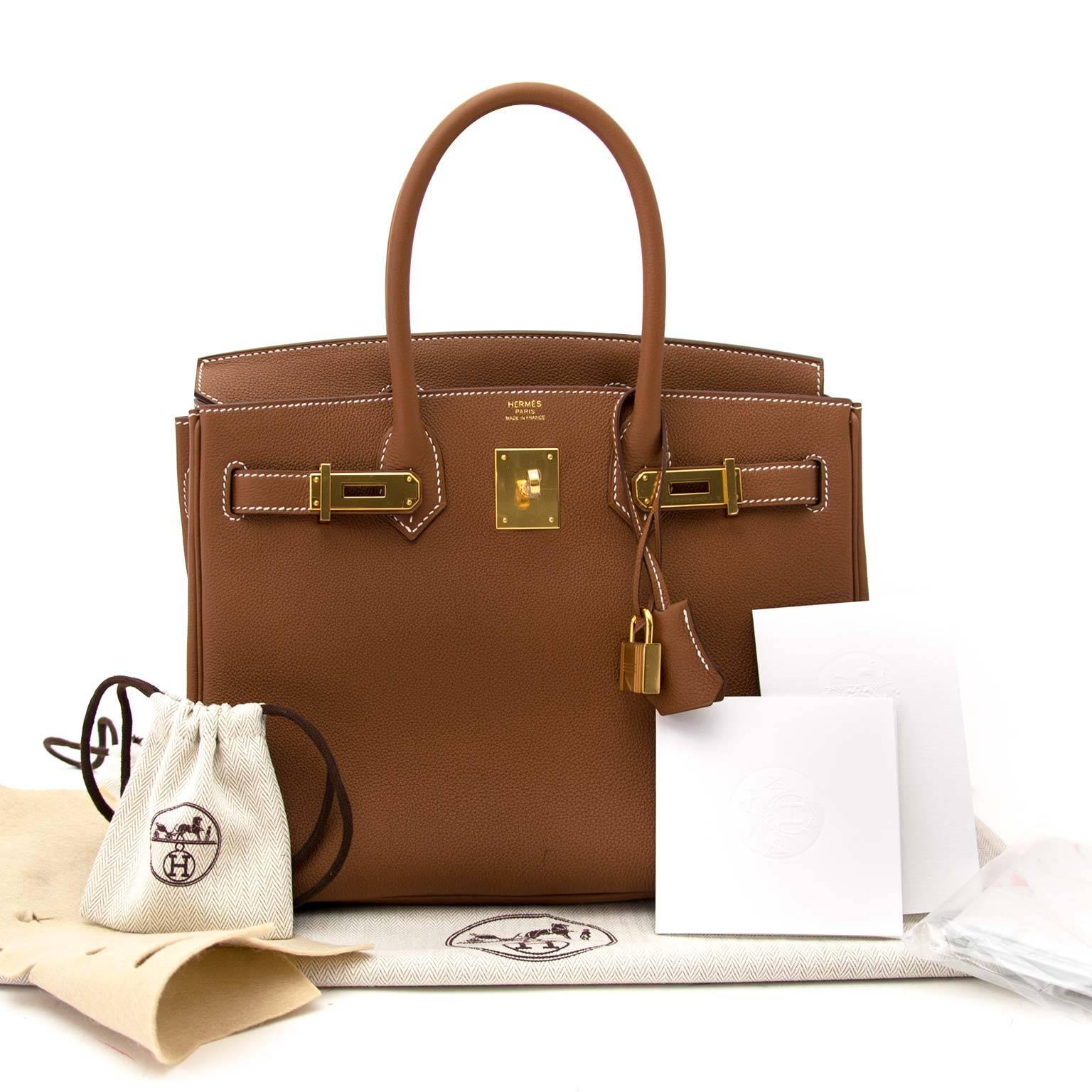 Hermès 30 Togo Gold GHW Birkin Bag 2