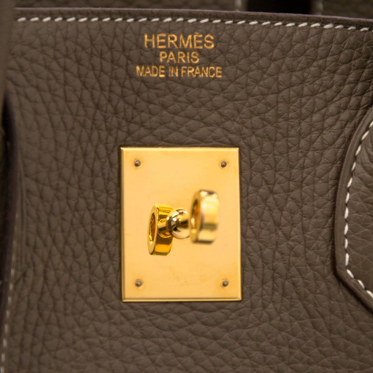 Black Hermès Birkin 35 Etoupe Clemence Taurillon GHW