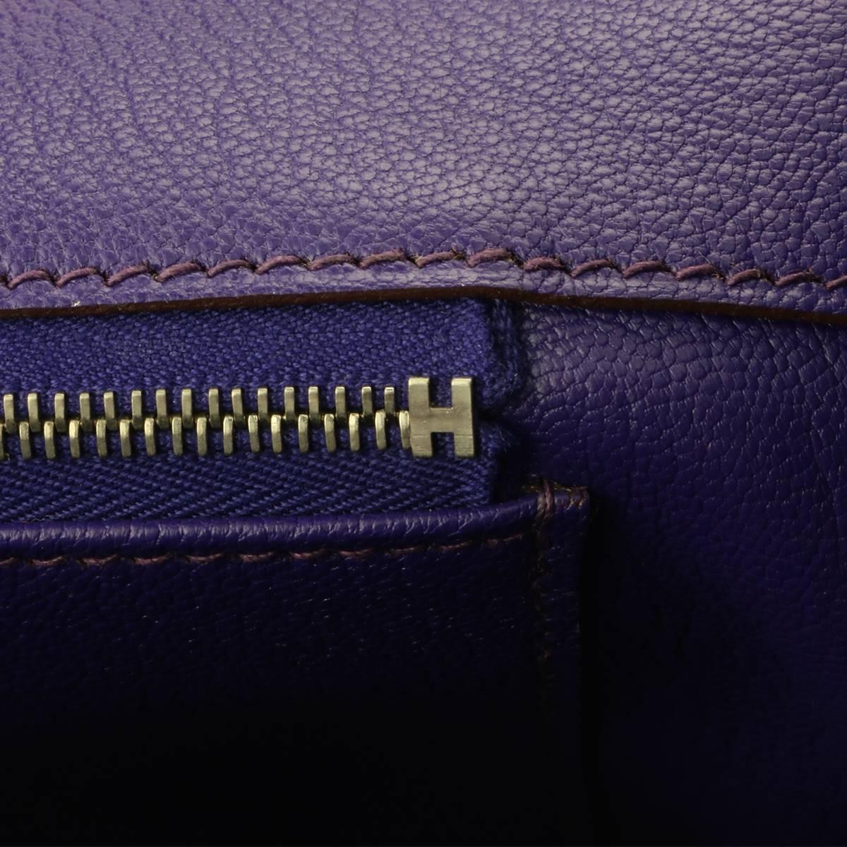 Hermès Birkin 35cm 9k Iris Togo Leather with Brushed Palladium Hardware Stamp P 12
