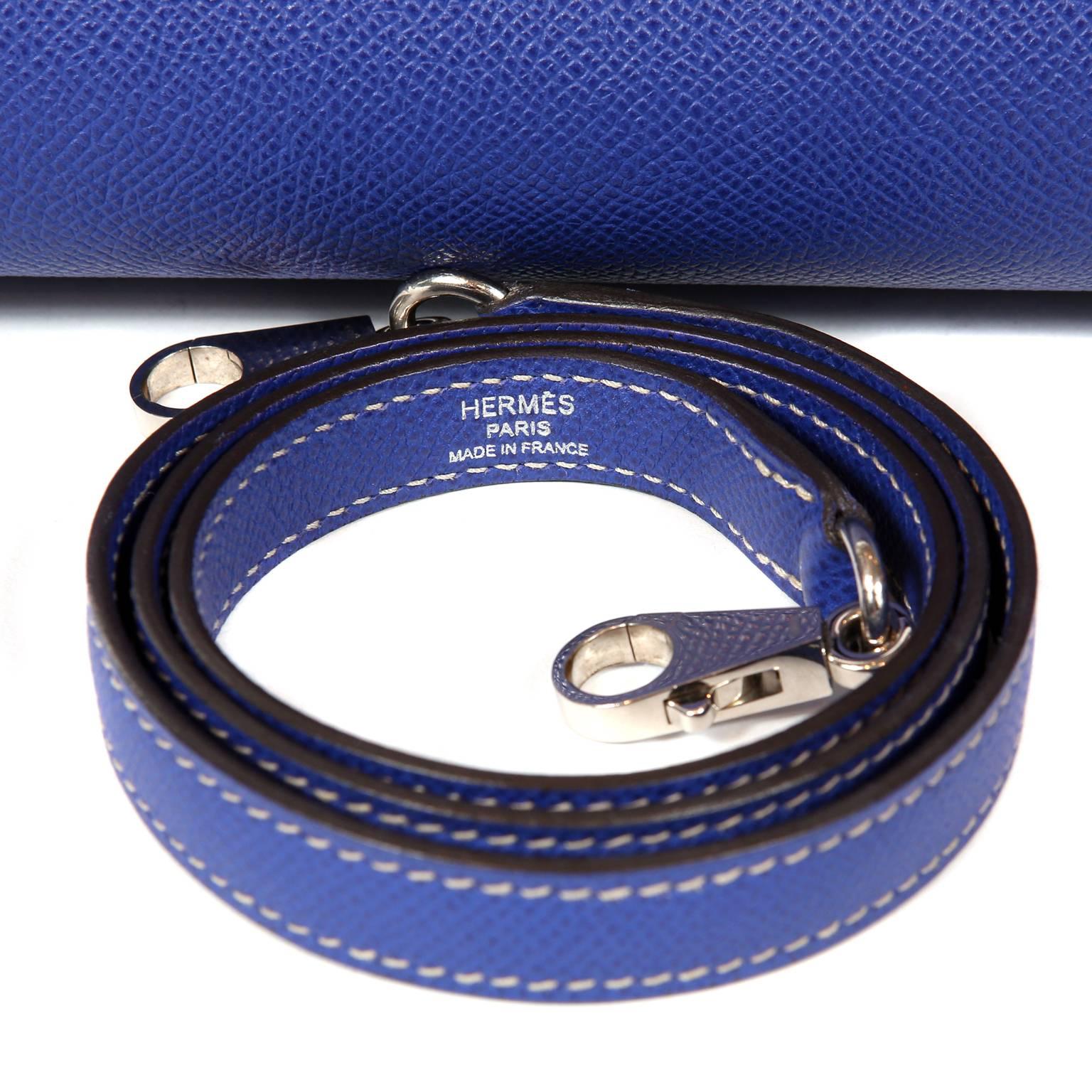 Hermès Bleu Electrique and Mykonos 32 cm Epsom Bi Color Kelly Bag 9
