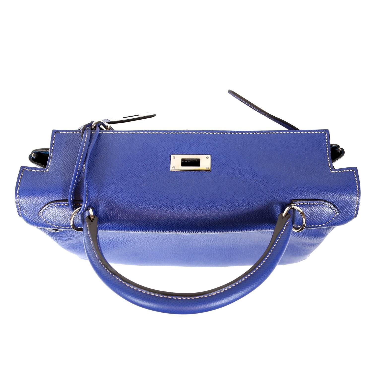 Hermès Bleu Electrique and Mykonos 32 cm Epsom Bi Color Kelly Bag 1