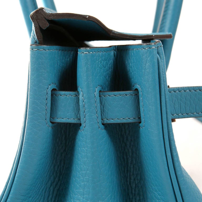 Hermès Blue Izmir Togo 30 cm Birkin Bag with Palladium HW at 1stDibs