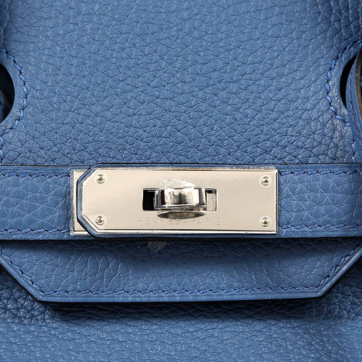 Women's Hermès Blue Azur Togo 30 cm Birkin Bag with Palladium