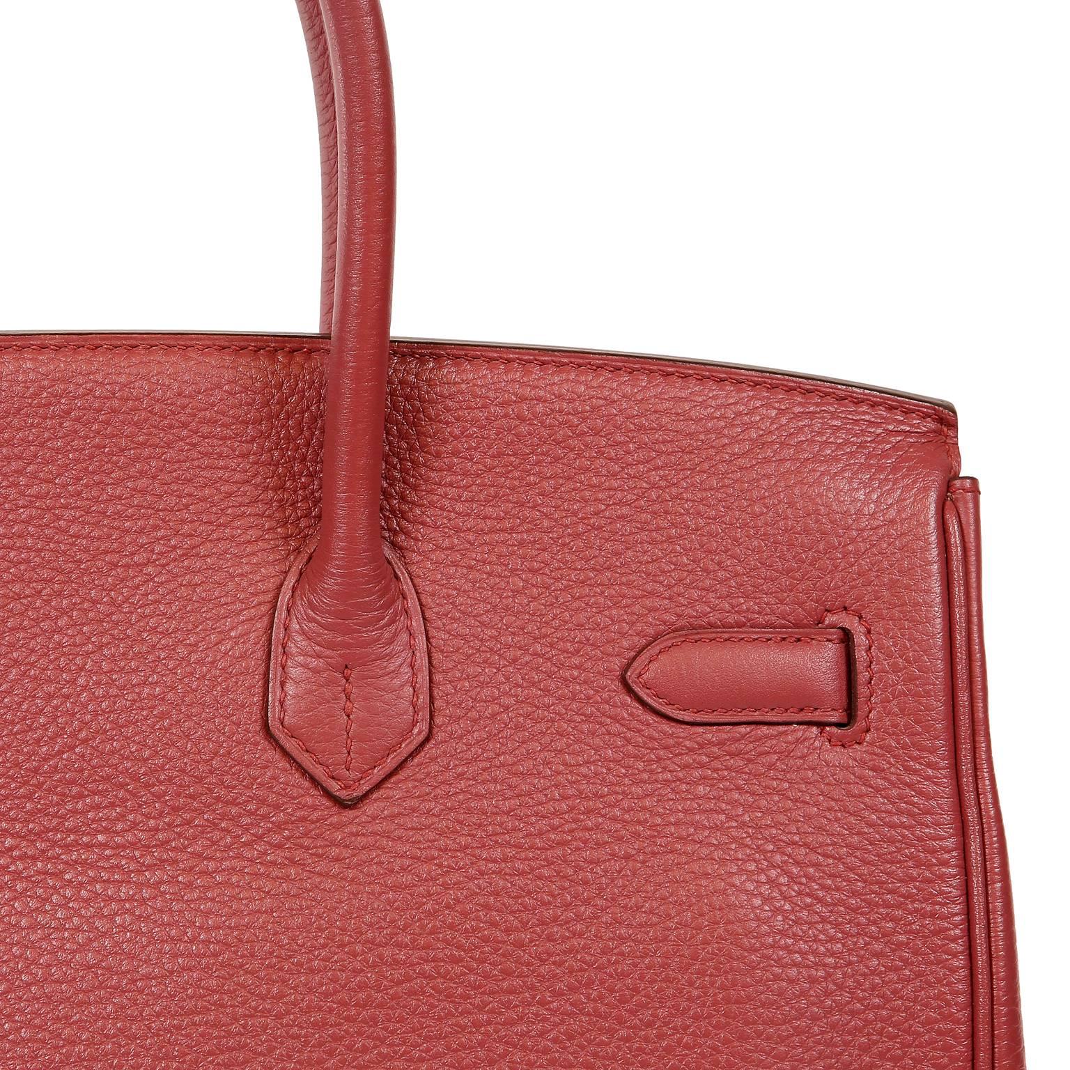 Hermès Bois de Rose Togo Leather 35 cm Birkin Bag 7