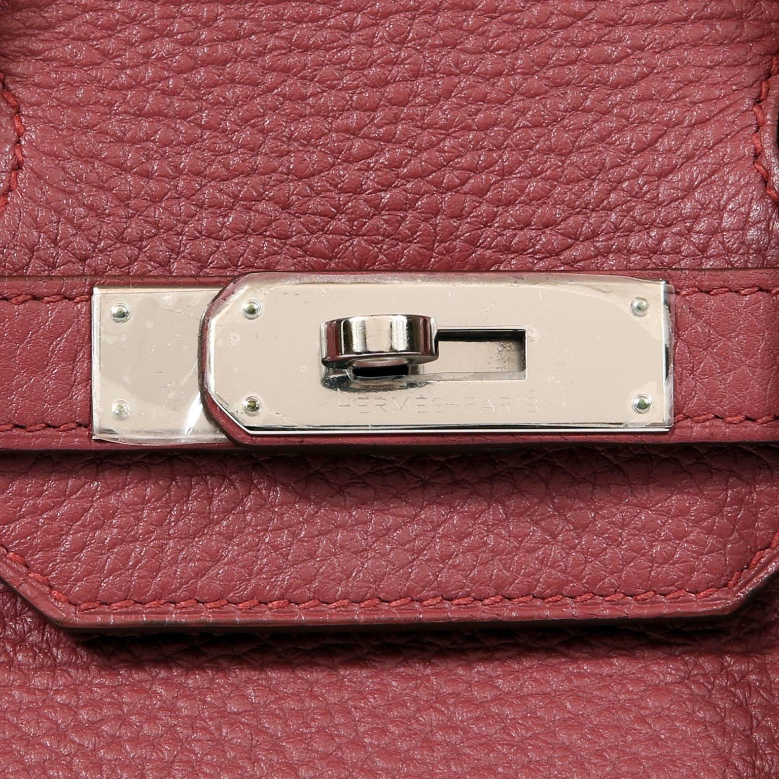 Pink Hermès Bois de Rose Togo Leather 35 cm Birkin Bag