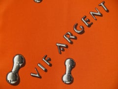 Hermès by Dimitri Rybaltchenko "Vif Argent" Silk Carre Scarf