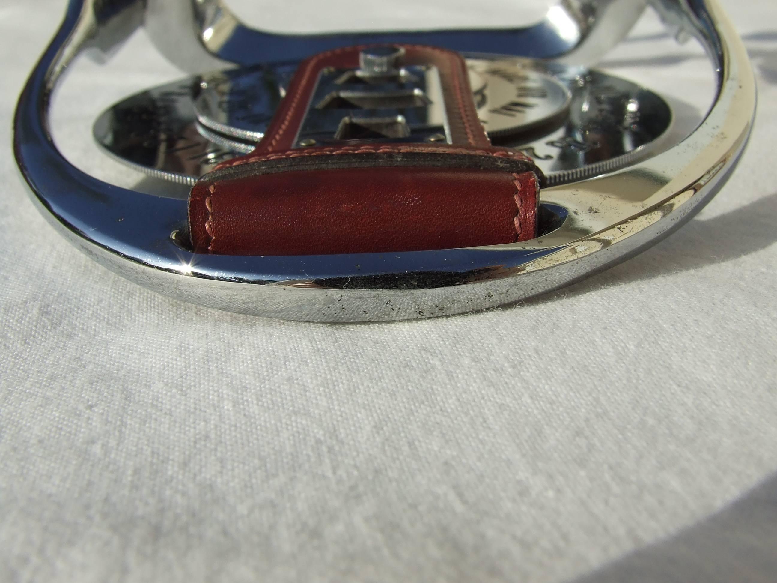 Hermès Calendar Ephemeris Stirrup-Shaped Perpetual Calendar Metal and Leather 1