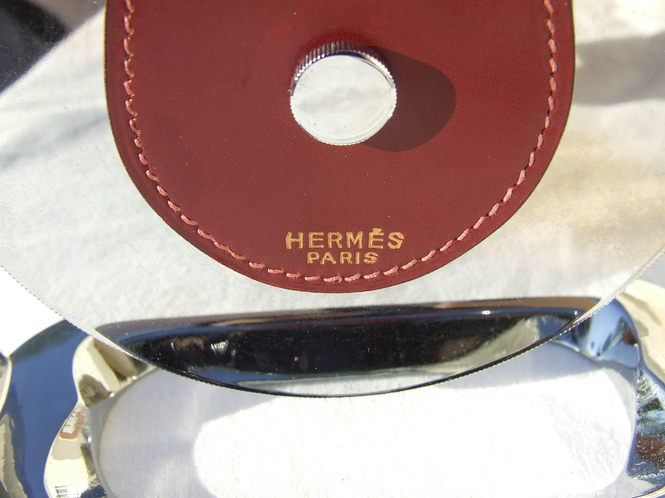 Hermès Calendar Ephemeris Stirrup-Shaped Perpetual Calendar Metal and Leather 4