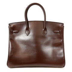 Hermès Chocolate Box Calf 35 cm Birkin Bag