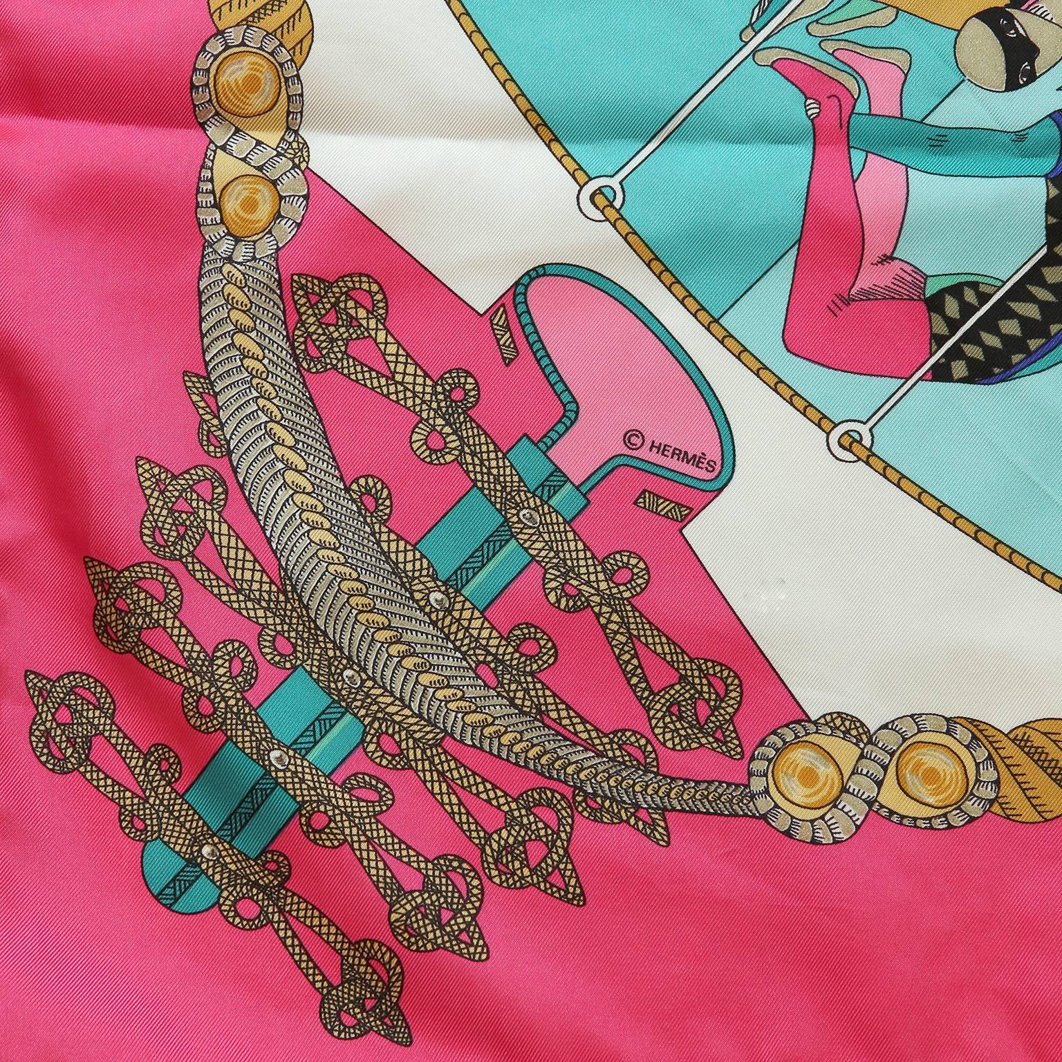 Brown Hermès Circus 90 cm Silk Scarf