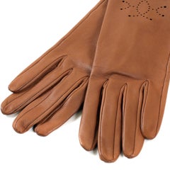 Hermès Classic Gold Leather Driving Gloves- size 6.5