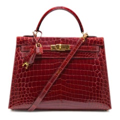 Hermès Crocodile Kelly 32 Rouge