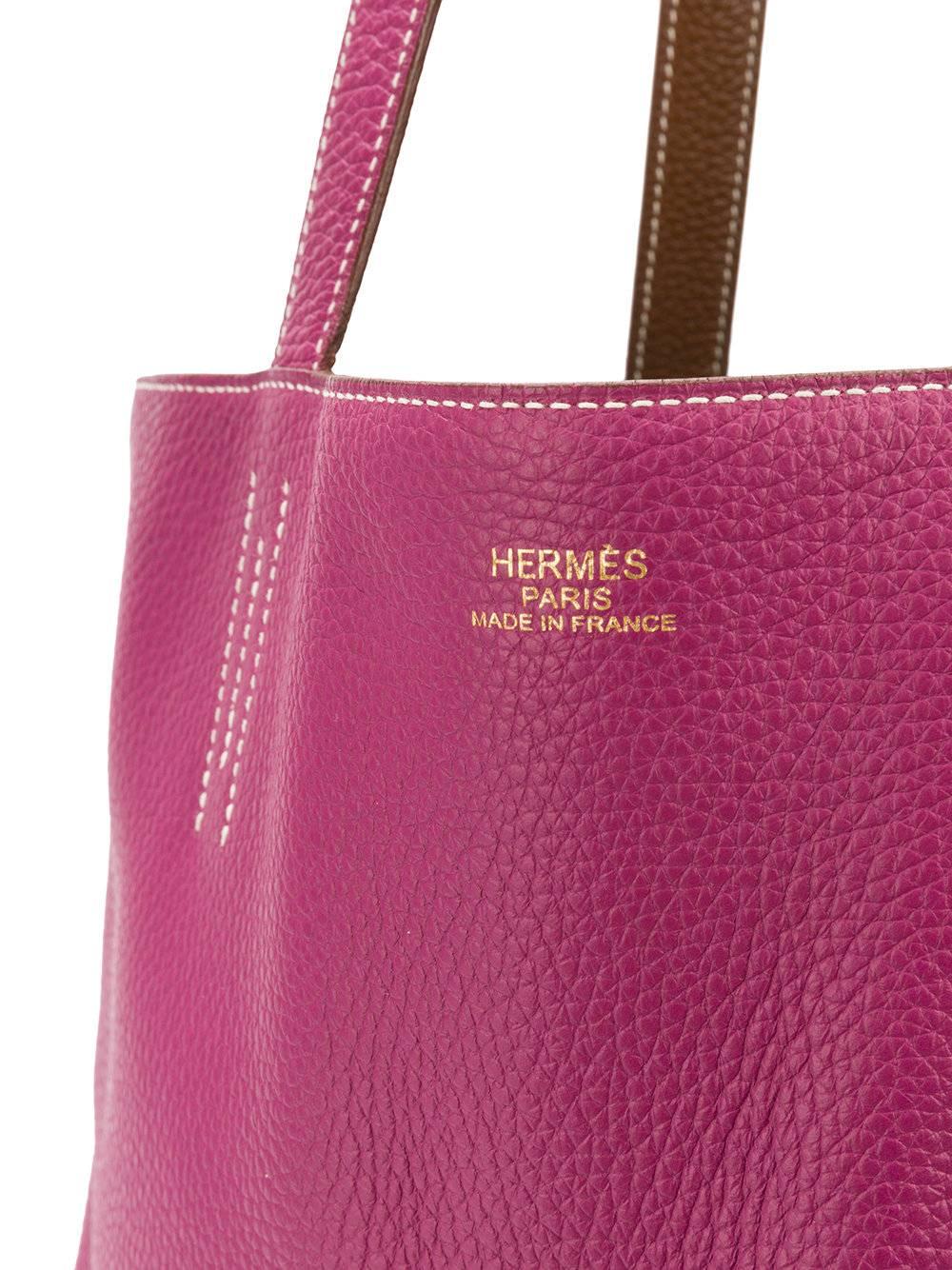 Pink Hermès Double Sens Tote Bag