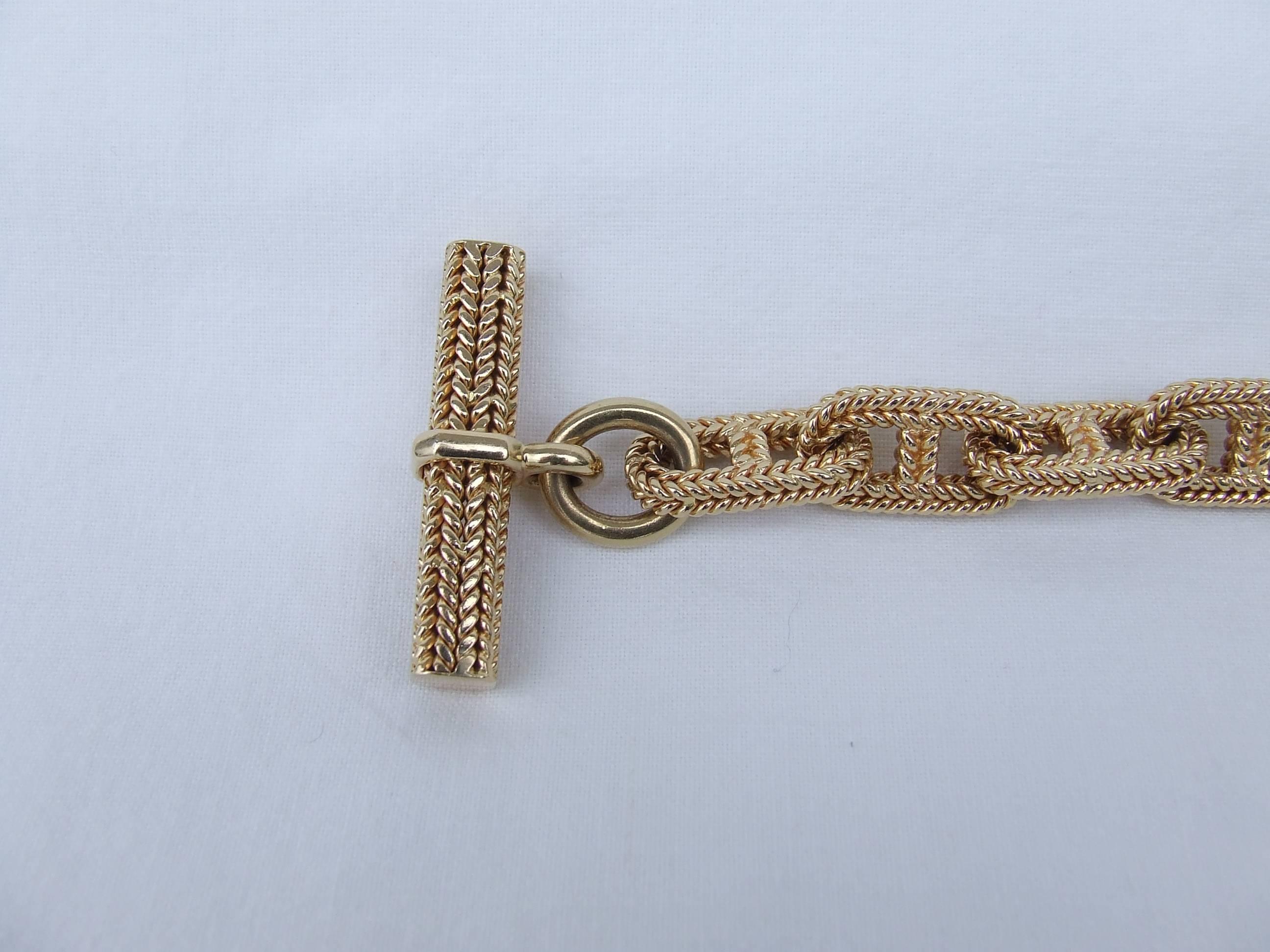 Hermès By Georges Lenfant Chaine D'ancre Gold Bracelet 23 cm Exceptional length 6