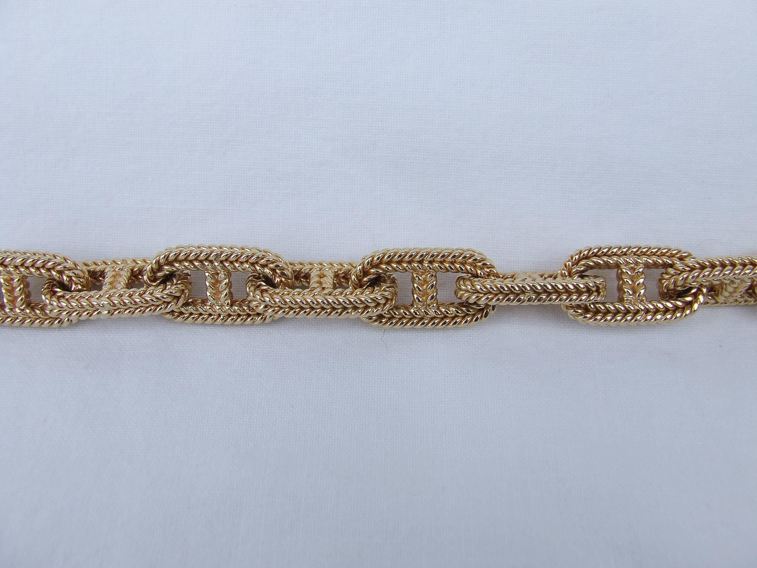 Hermès By Georges Lenfant Chaine D'ancre Gold Bracelet 23 cm Exceptional length 7