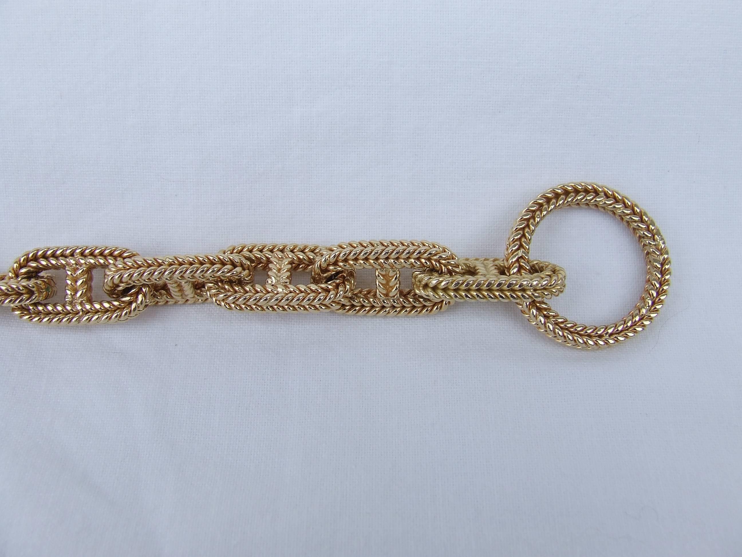 Hermès By Georges Lenfant Chaine D'ancre Gold Bracelet 23 cm Exceptional length 8