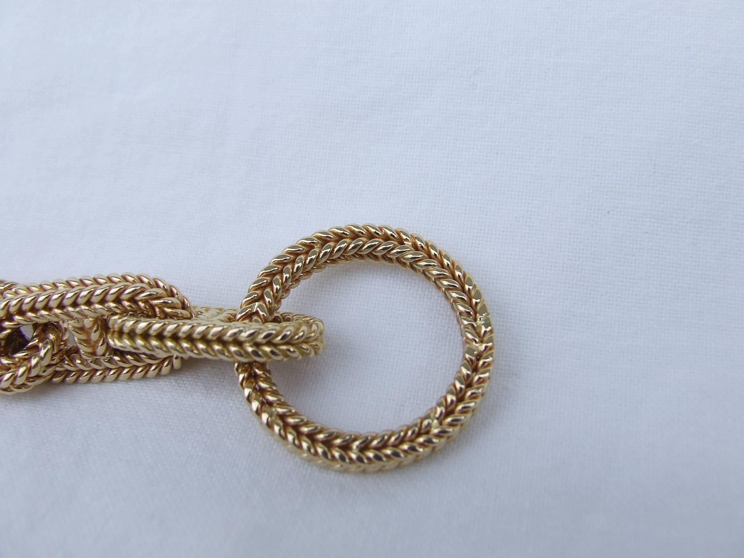Hermès By Georges Lenfant Chaine D'ancre Gold Bracelet 23 cm Exceptional length 13