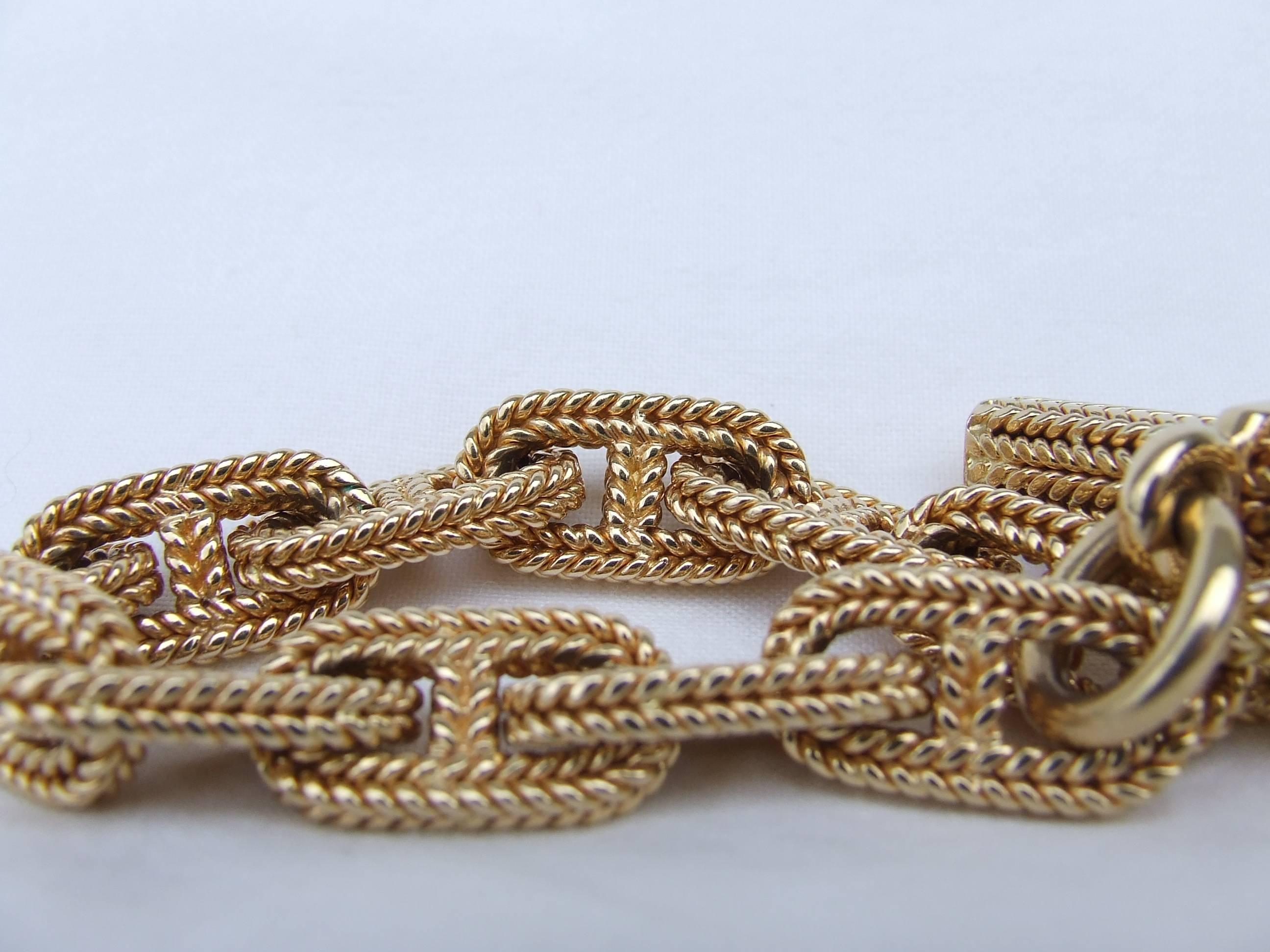 Hermès By Georges Lenfant Chaine D'ancre Gold Bracelet 23 cm Exceptional length 15