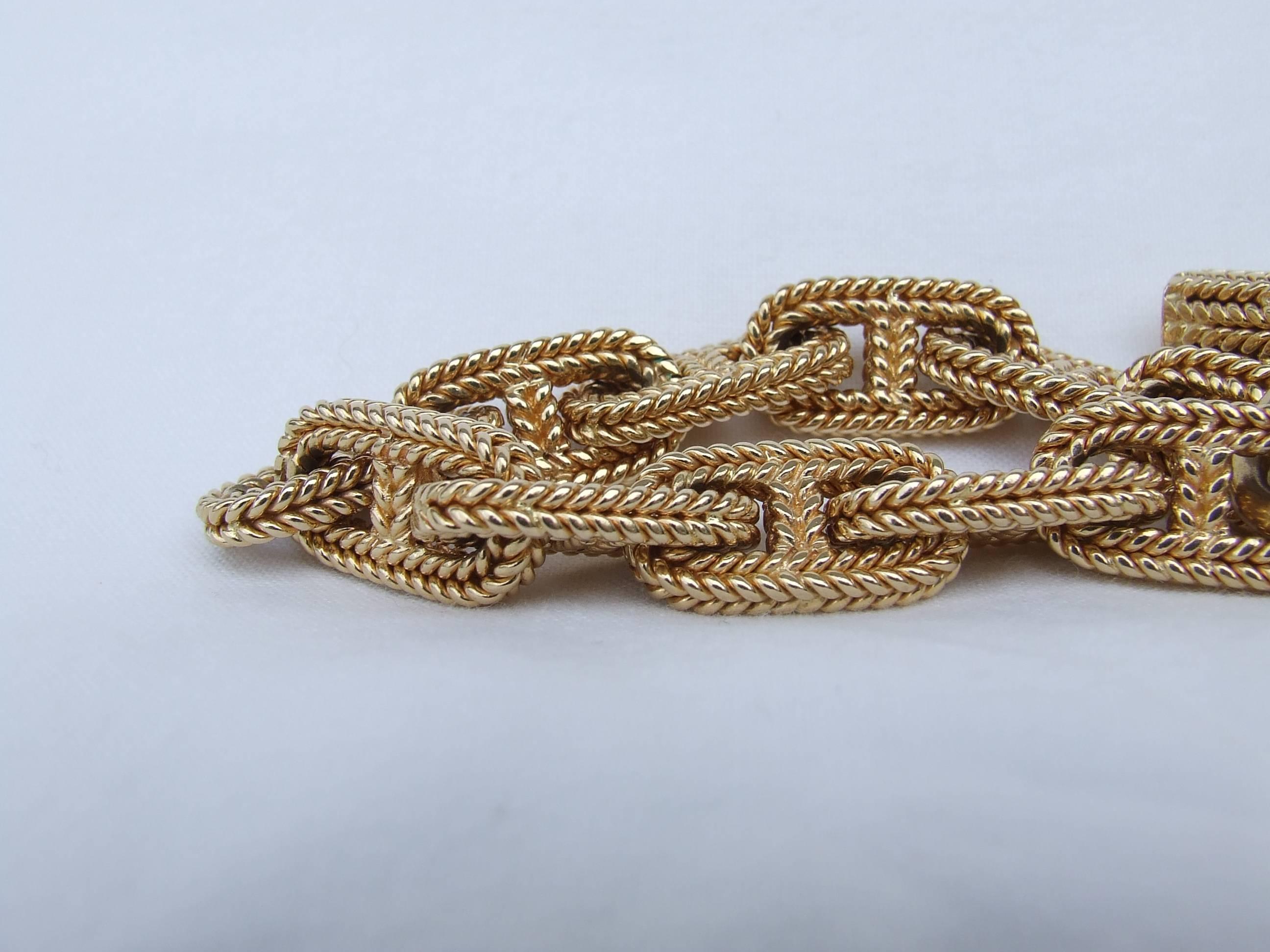 Hermès By Georges Lenfant Chaine D'ancre Gold Bracelet 23 cm Exceptional length 16