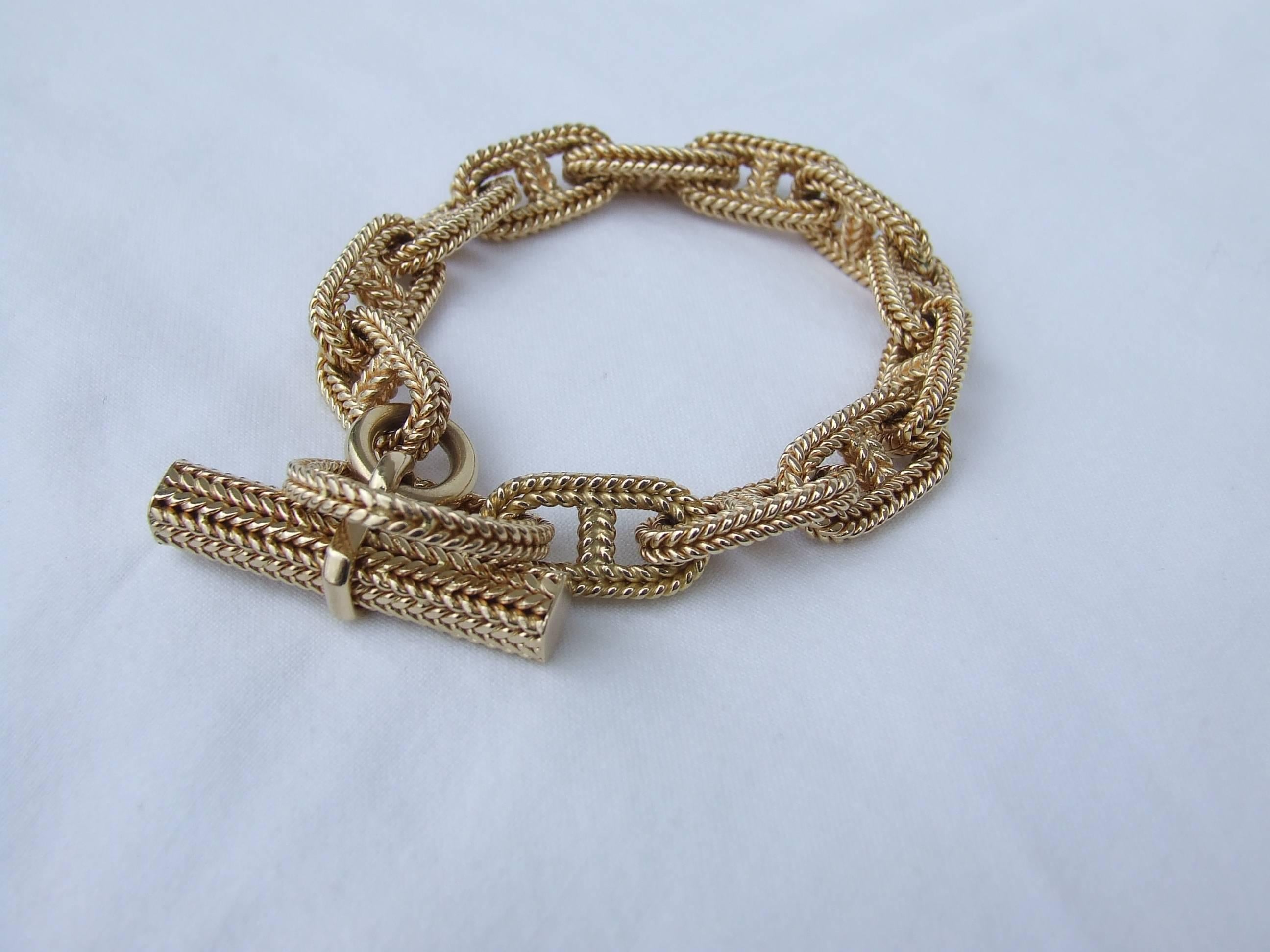 Women's Hermès By Georges Lenfant Chaine D'ancre Gold Bracelet 23 cm Exceptional length