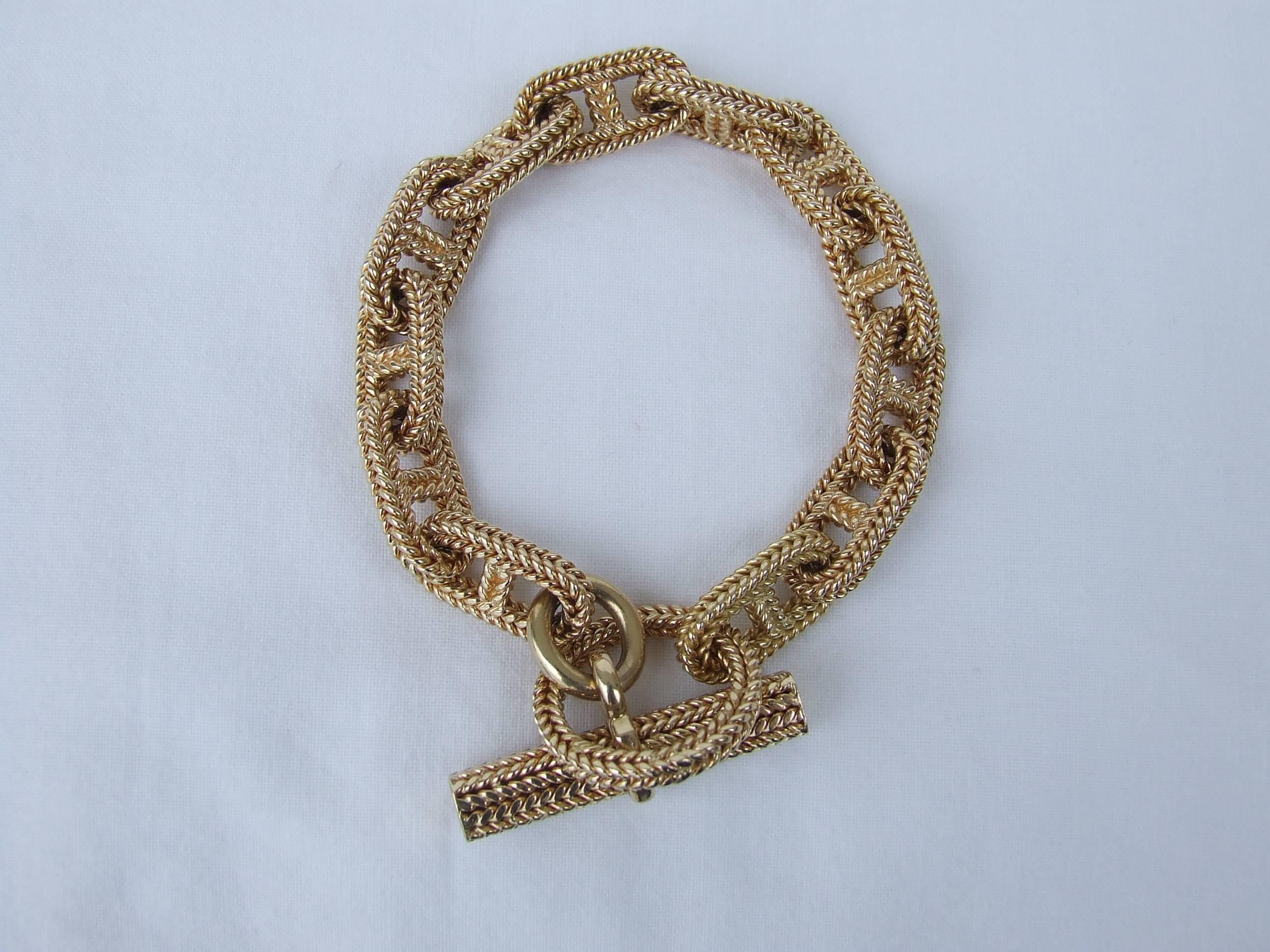 Hermès By Georges Lenfant Chaine D'ancre Gold Bracelet 23 cm Exceptional length 1