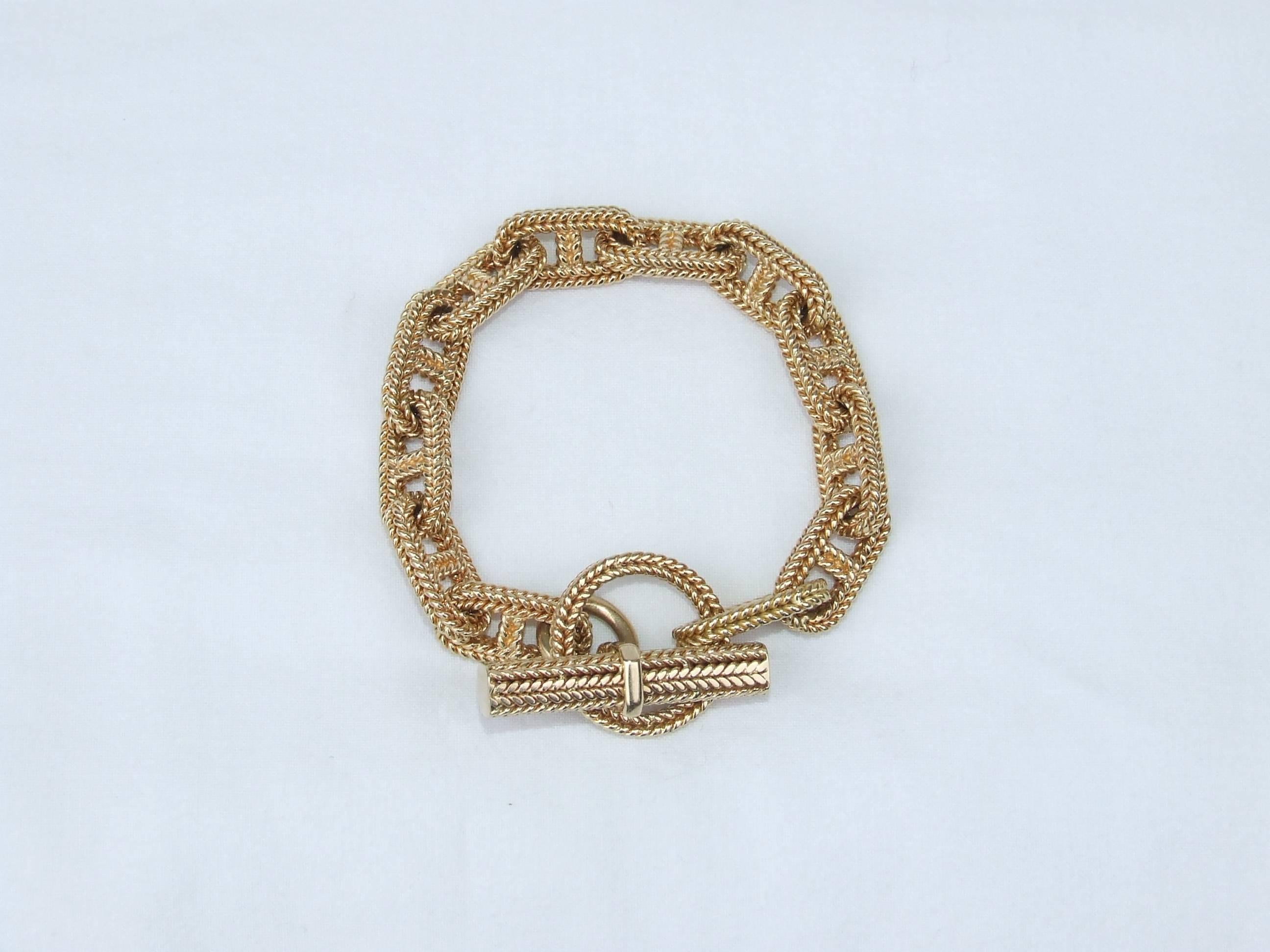 Hermès By Georges Lenfant Chaine D'ancre Gold Bracelet 23 cm Exceptional length 2