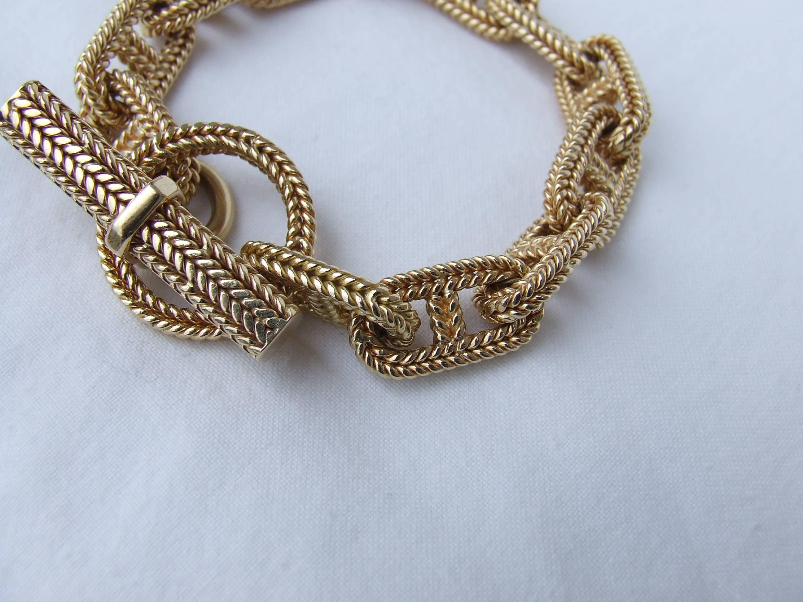 Hermès By Georges Lenfant Chaine D'ancre Gold Bracelet 23 cm Exceptional length 3