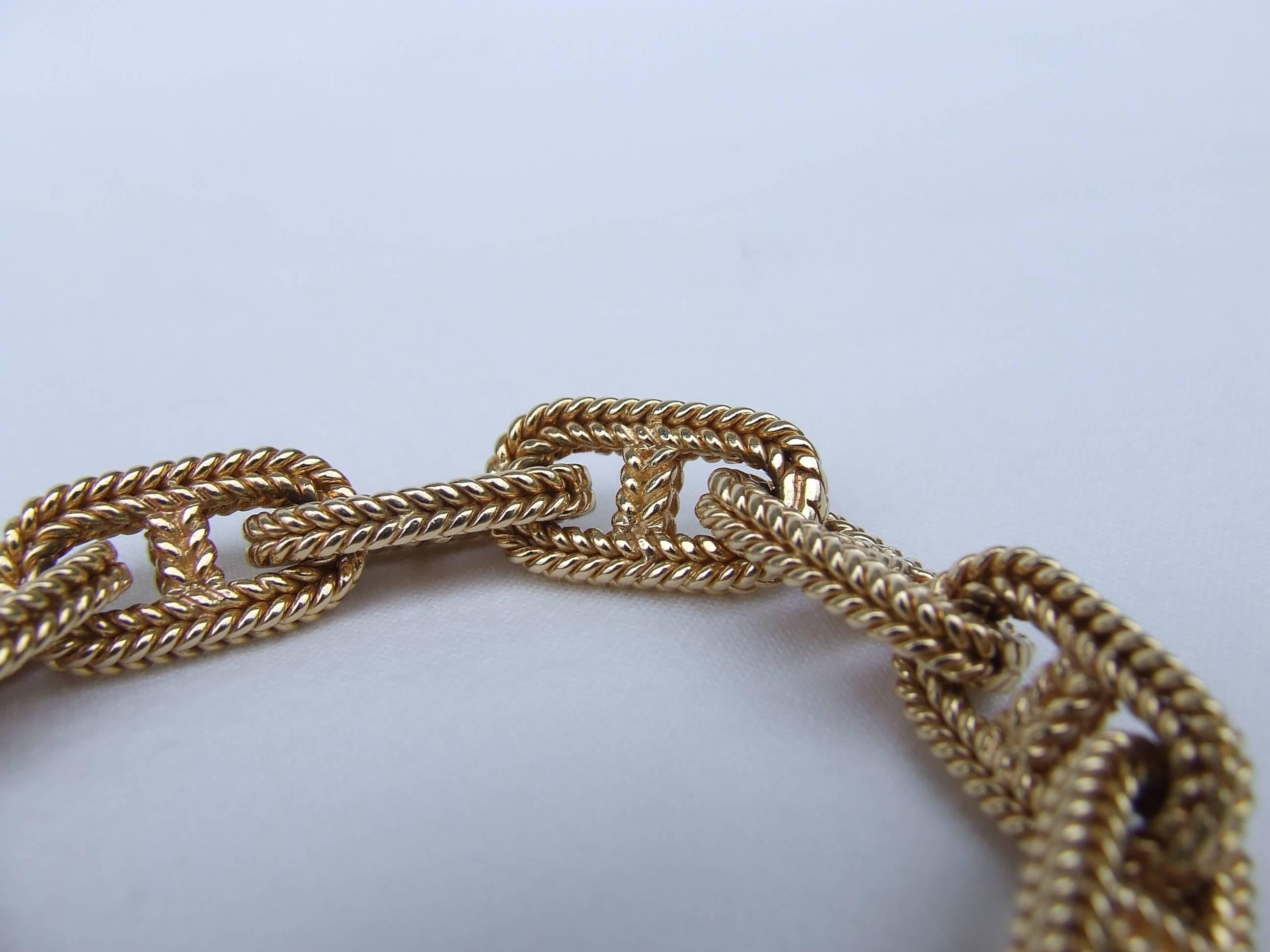 Hermès By Georges Lenfant Chaine D'ancre Gold Bracelet 23 cm Exceptional length 4