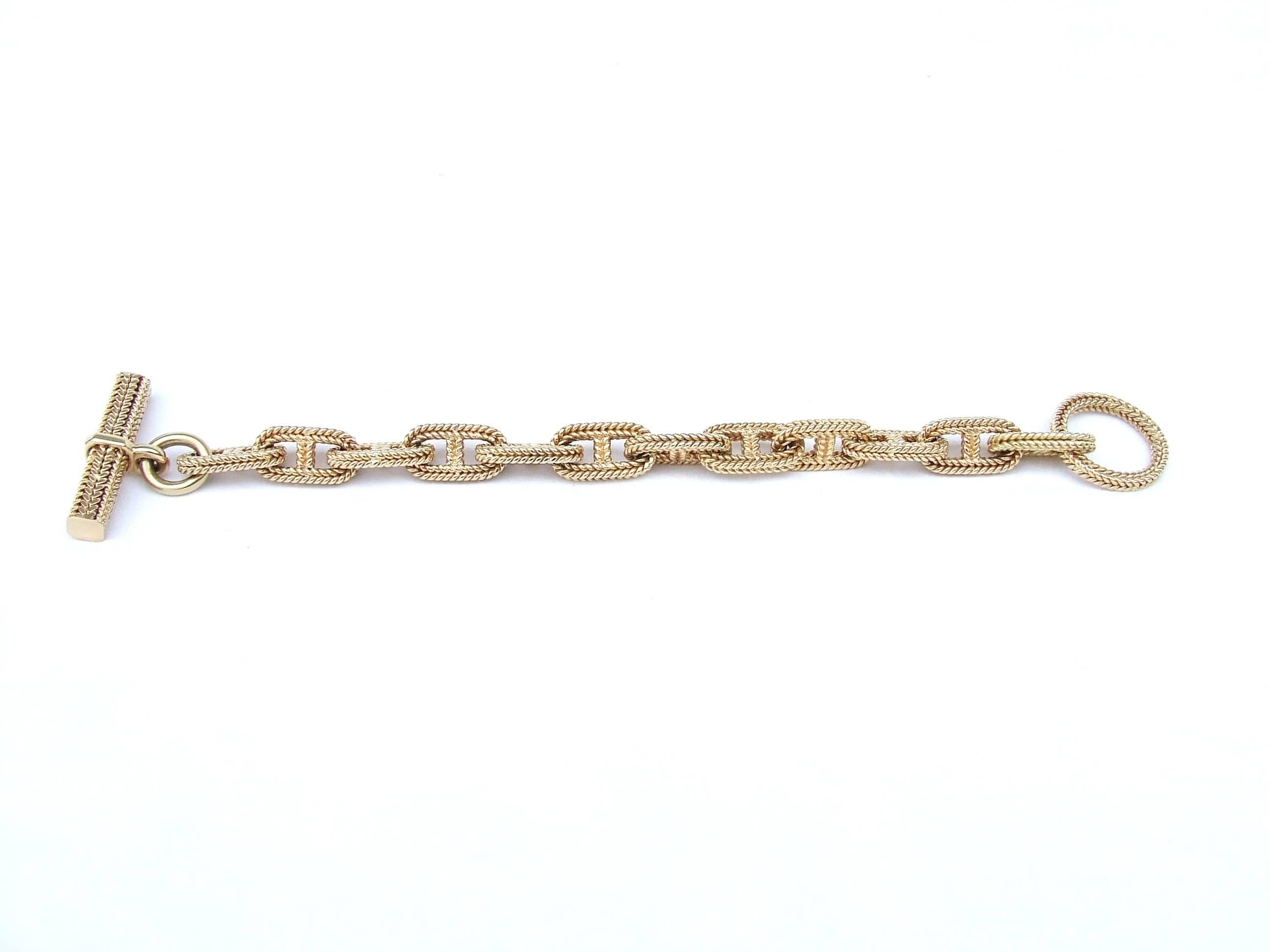 Hermès By Georges Lenfant Chaine D'ancre Gold Bracelet 23 cm Exceptional length 5