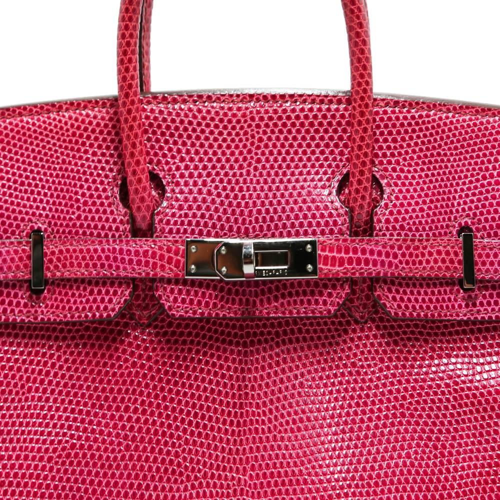 Hermès Fuchsia Lizard Birkin 25 Bag 1