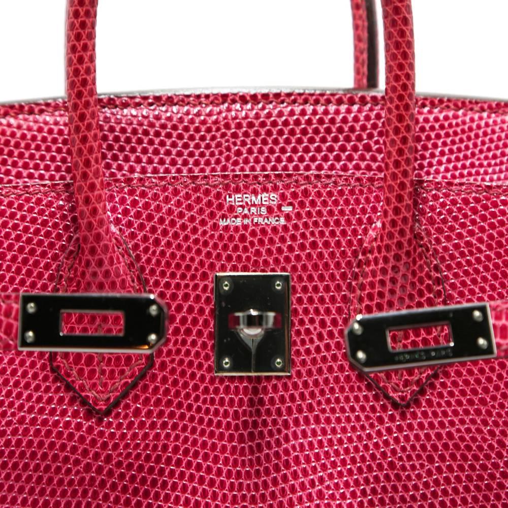 Hermès Fuchsia Lizard Birkin 25 Bag 2