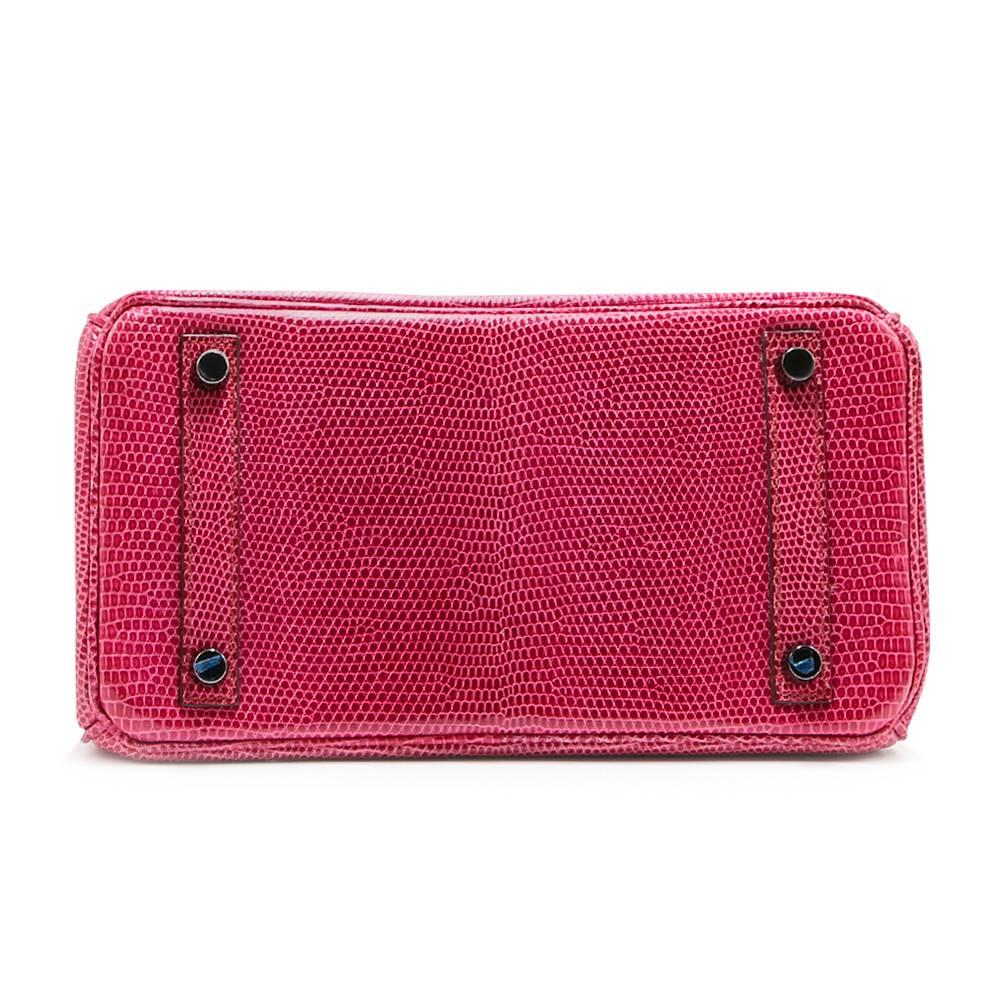 Herm�ès Fuchsia Lizard Birkin 25 Bag 4
