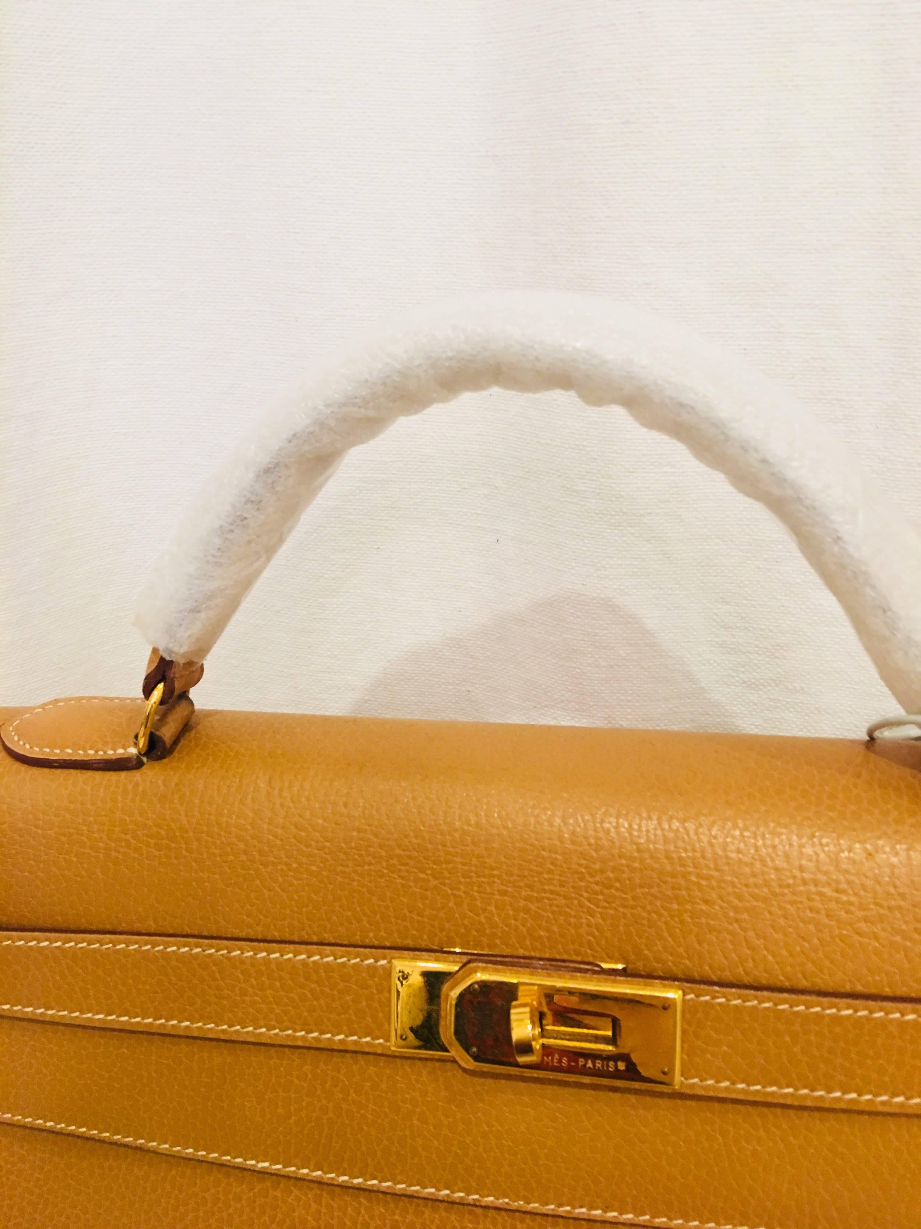 Hermés Gold Leather Kelly Bag 1