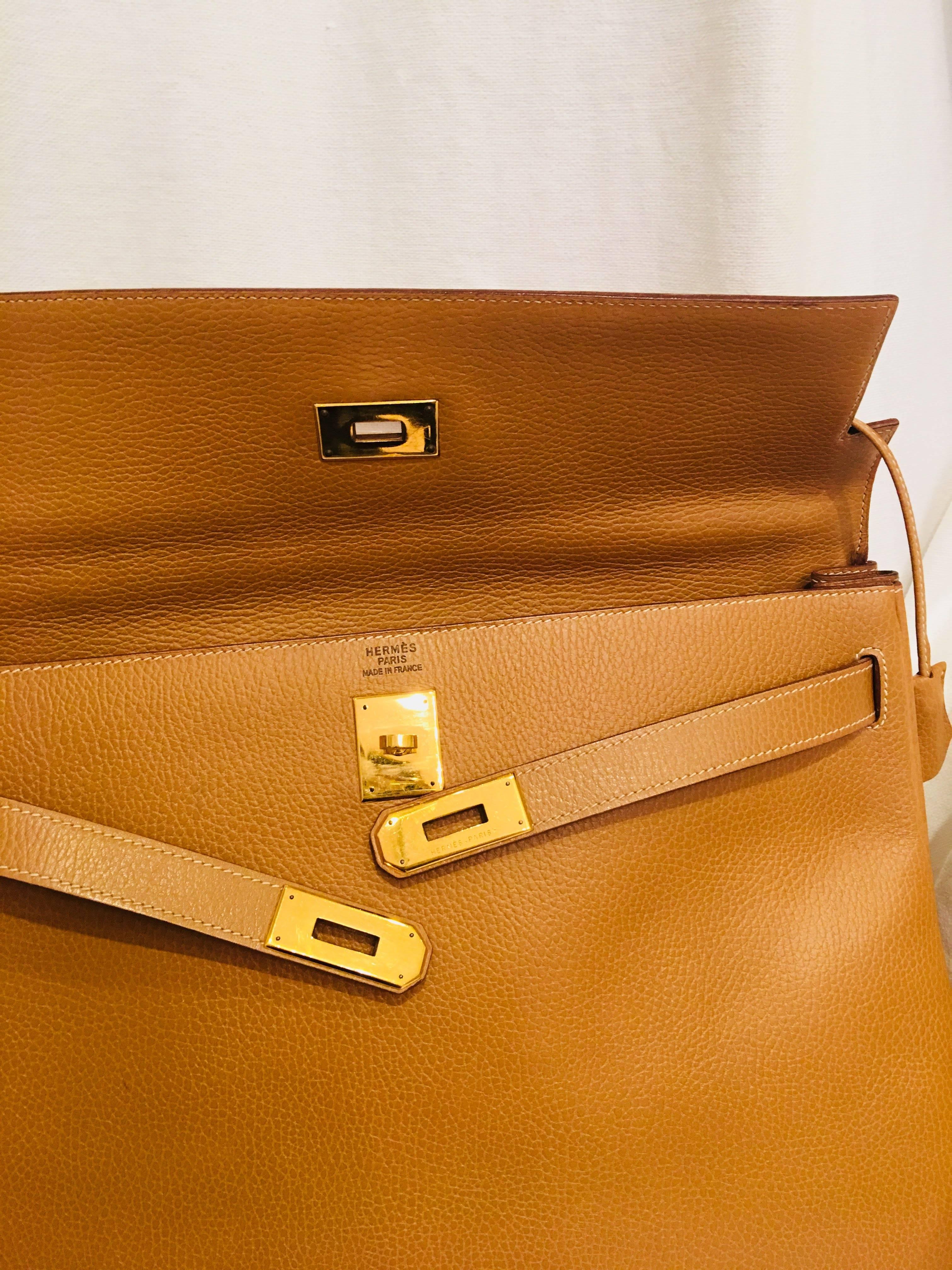 Hermés Gold Leather Kelly Bag 5