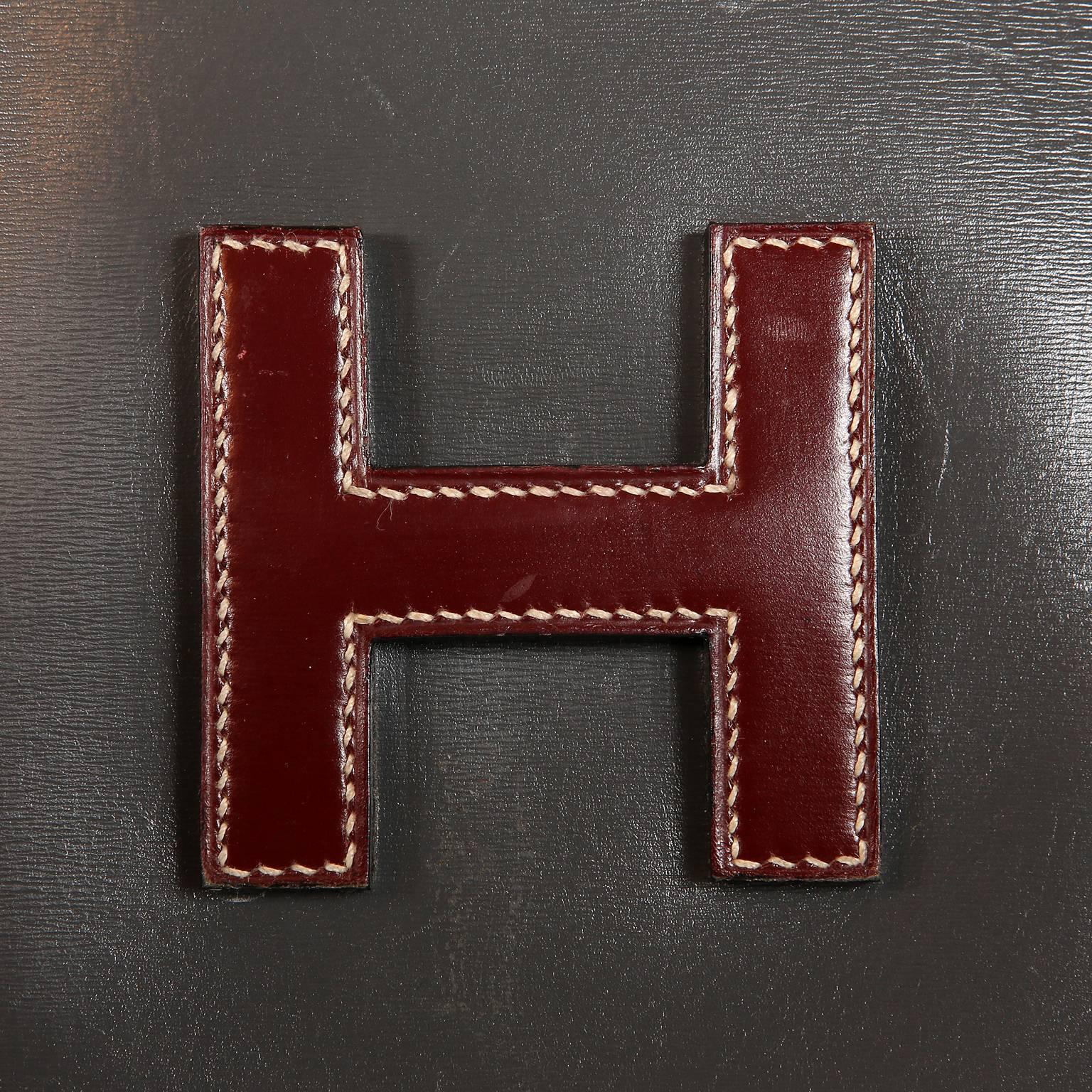 Hermès Grey and Bordeaux Leather Jige Clutch 6