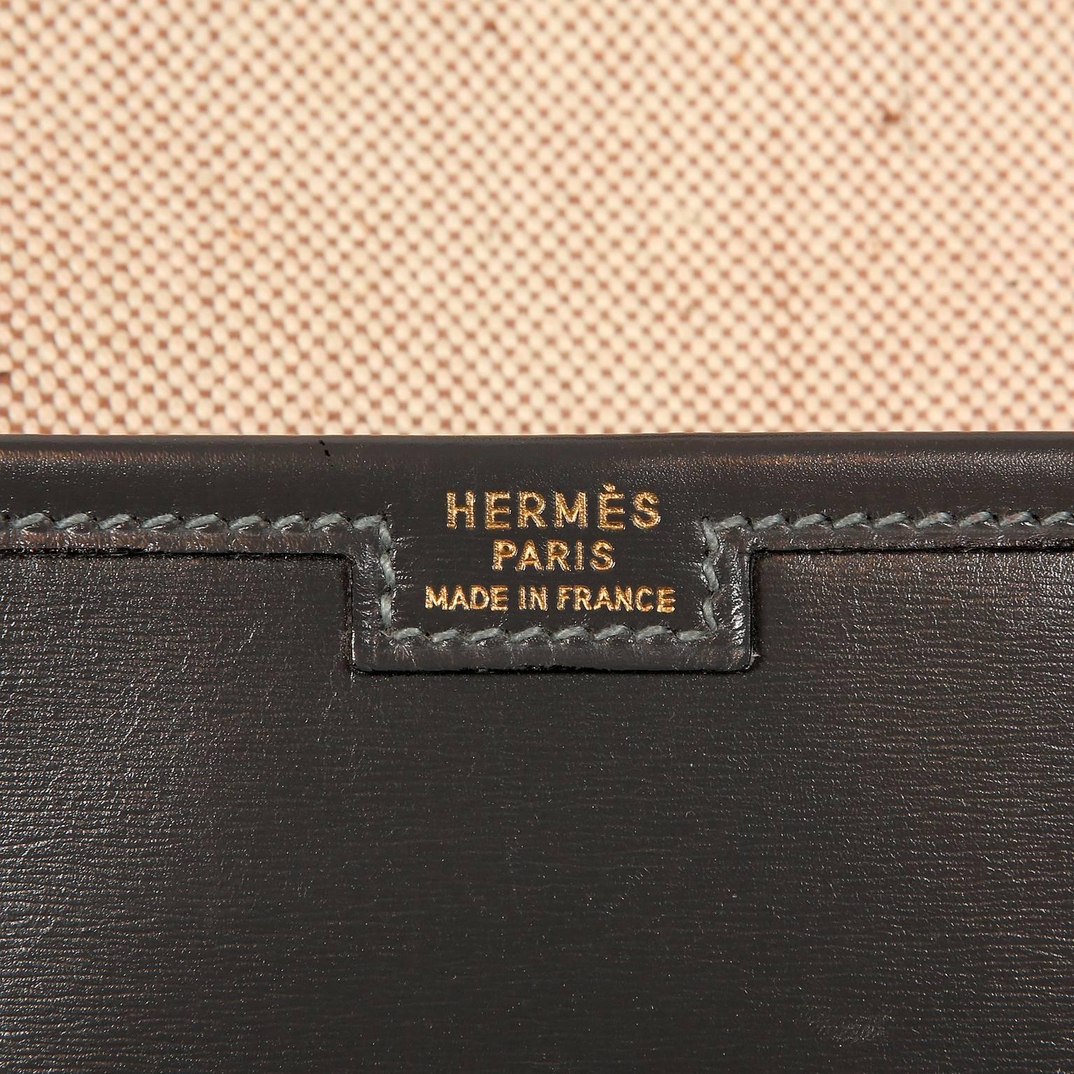  Hermès Grey and Bordeaux Leather Jige Clutch 9
