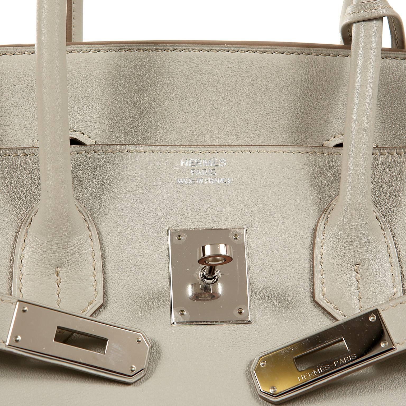 Women's Hermès Gris Perle Swift Leather 35 cm Birkin Bag- Palladium HW