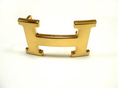 Hermès H Constance Gold Plated Brushed 3.2 cm Belt Buckle