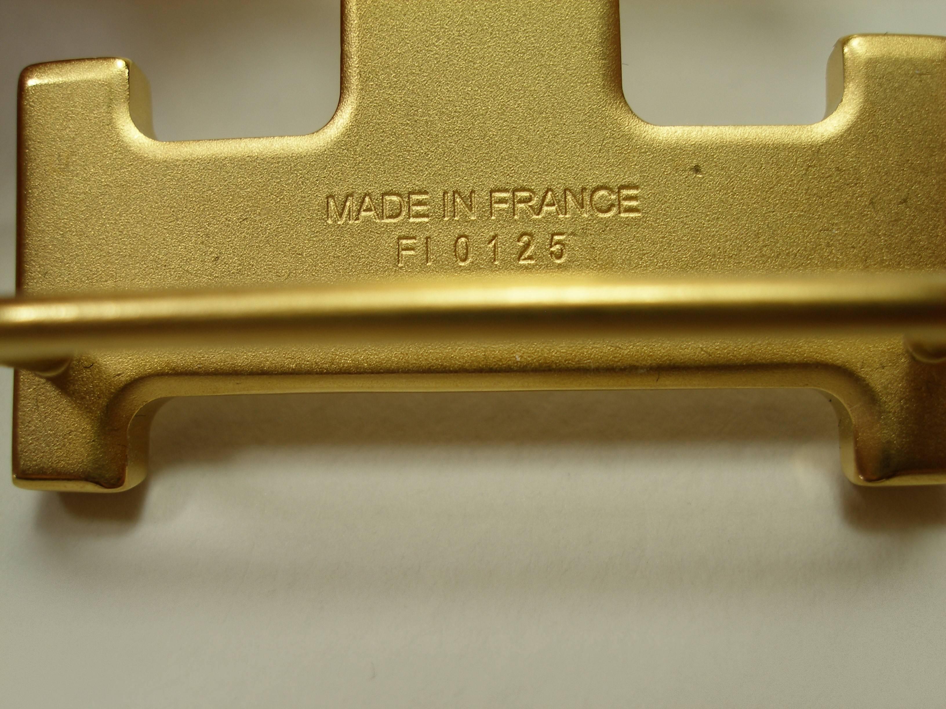 Hermès H Constance Gold Plated Brushed 3.2 cm Belt Buckle 2