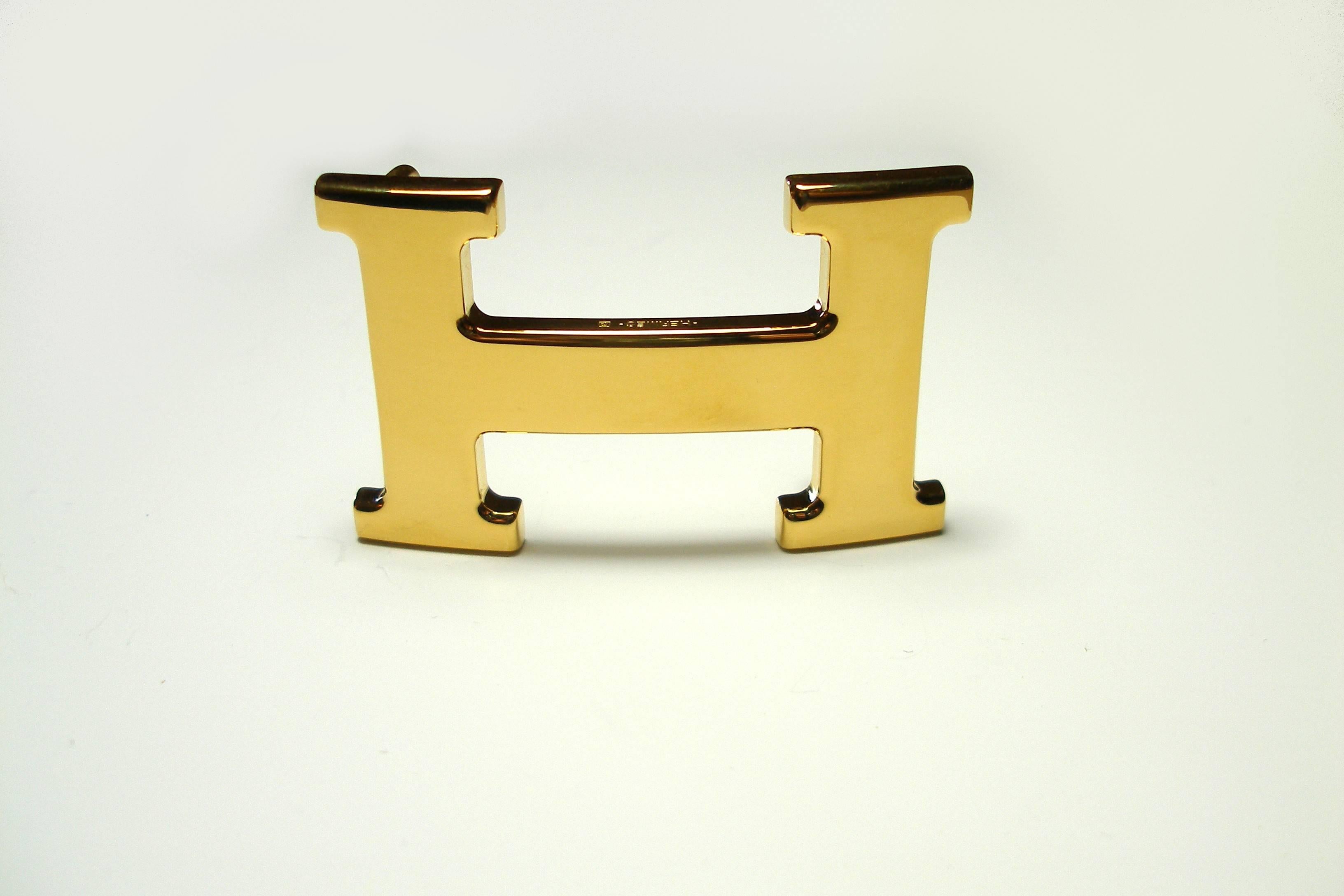 Hermès H Constance Belt Buckle Gold Plated Shiny 3.2 cm / Excellente Condition In Excellent Condition In VERGT, FR