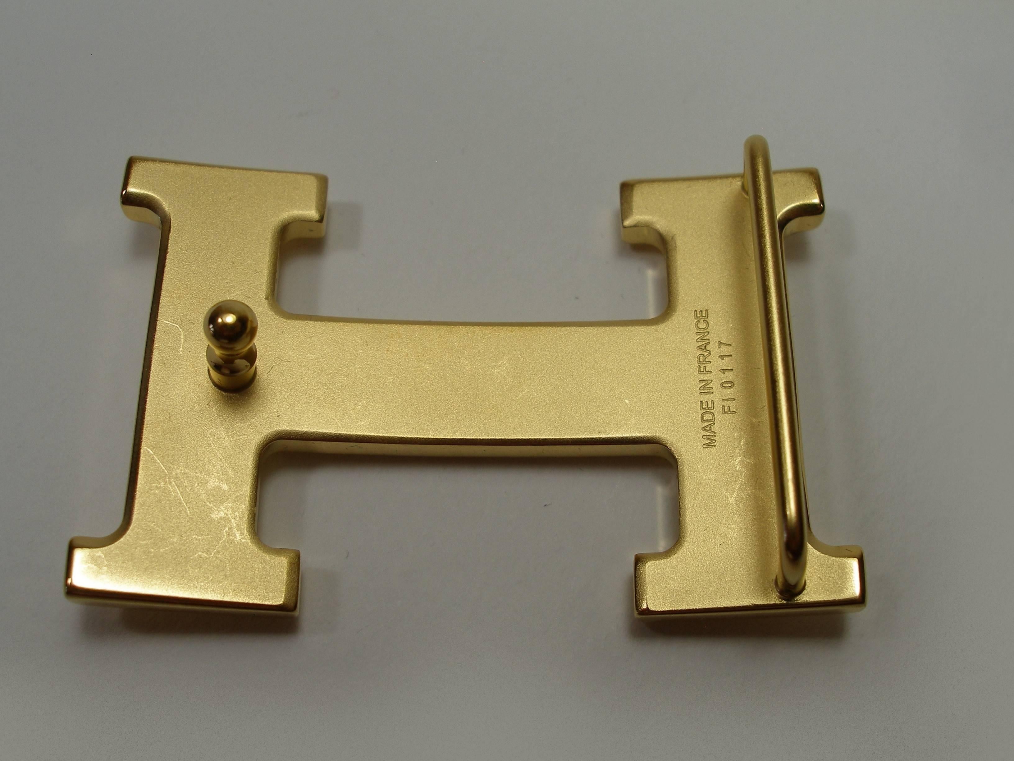 Hermès H Constance Belt Buckle Gold Plated Shiny 3.2 cm / Excellente Condition 4